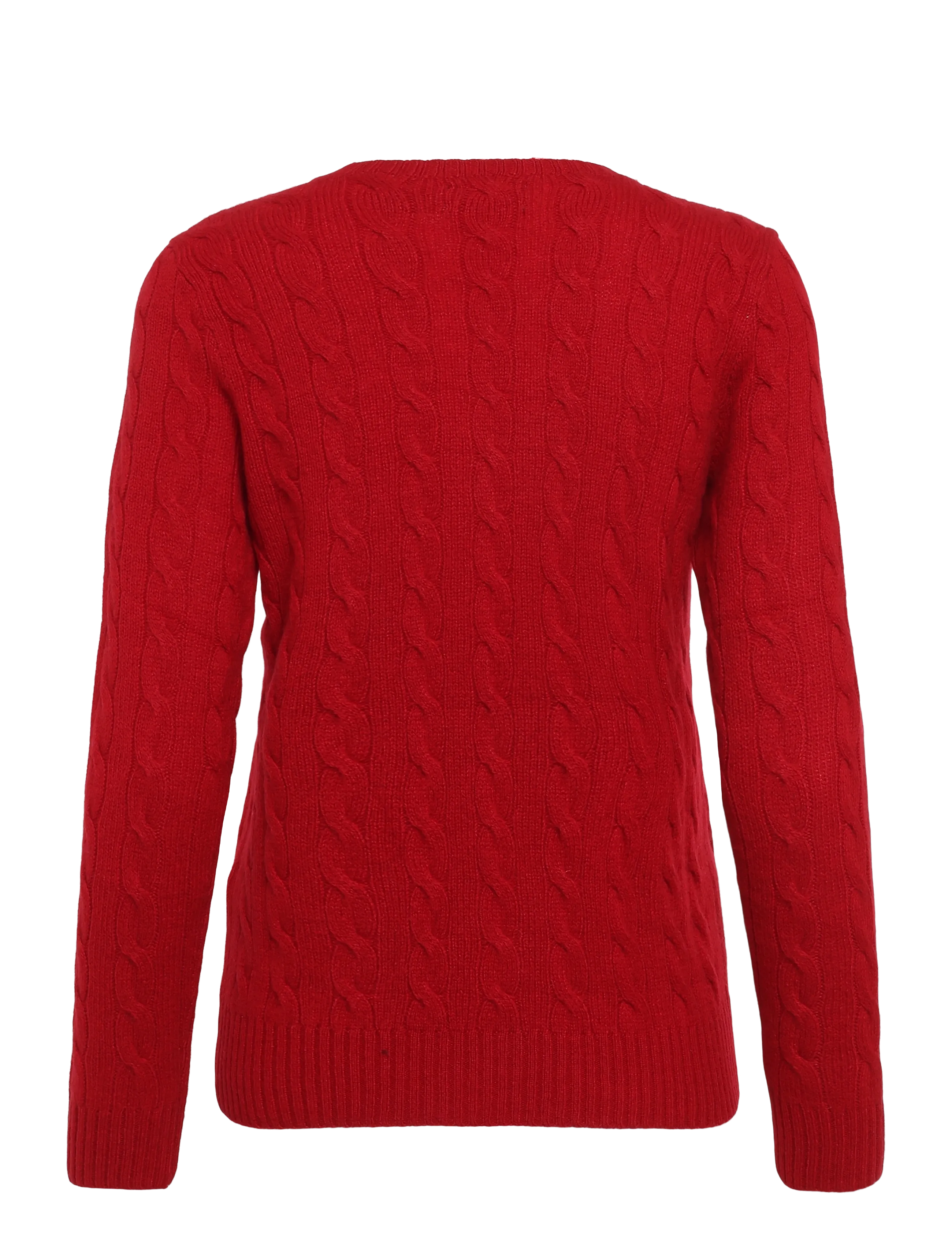 Polo Ralph Lauren - Cable Wool-Cashmere Crewneck Sweater - kaschmir - university red - 3