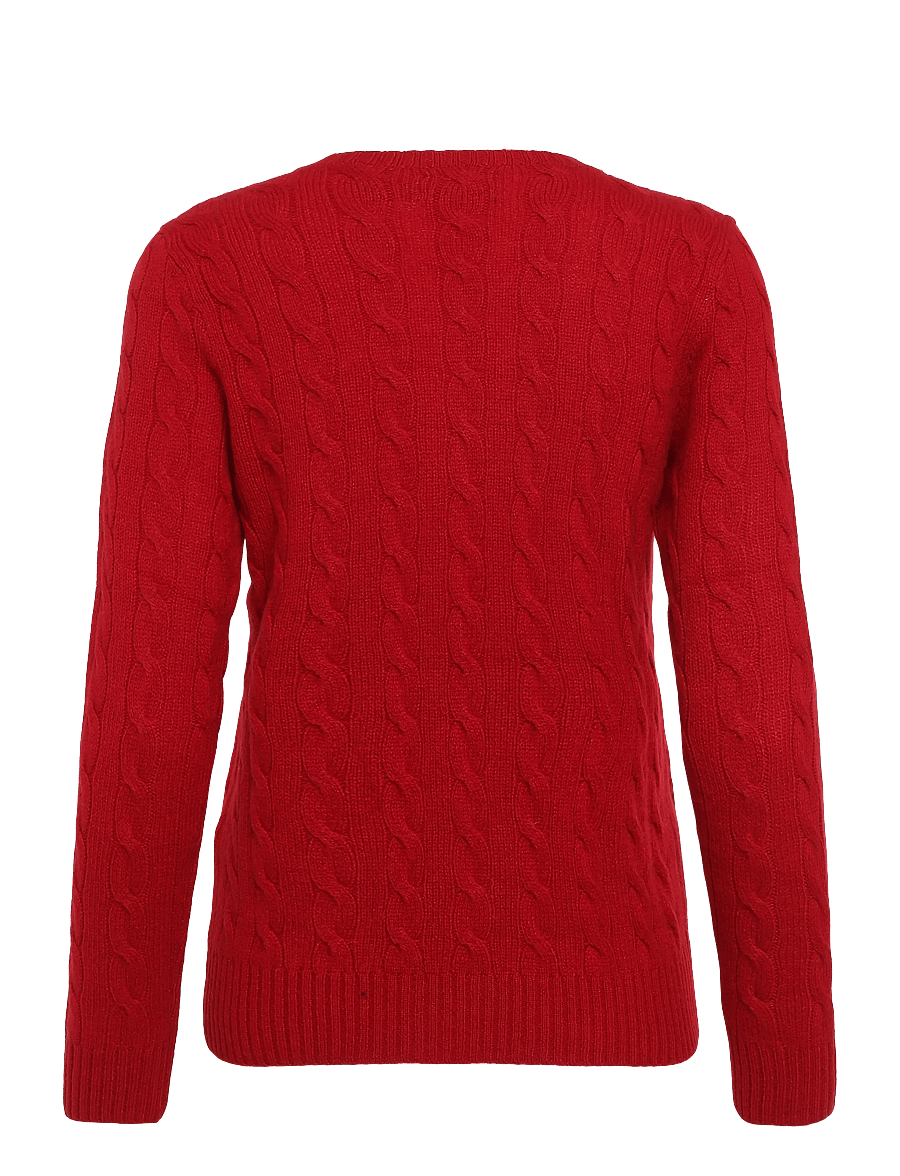 Polo Ralph Lauren - Cable Wool-Cashmere Crewneck Sweater - kaschmir - university red - 3