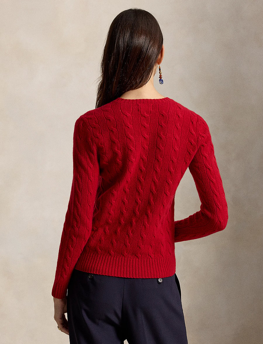 Polo Ralph Lauren - Cable Wool-Cashmere Crewneck Sweater - kaschmir - university red - 2