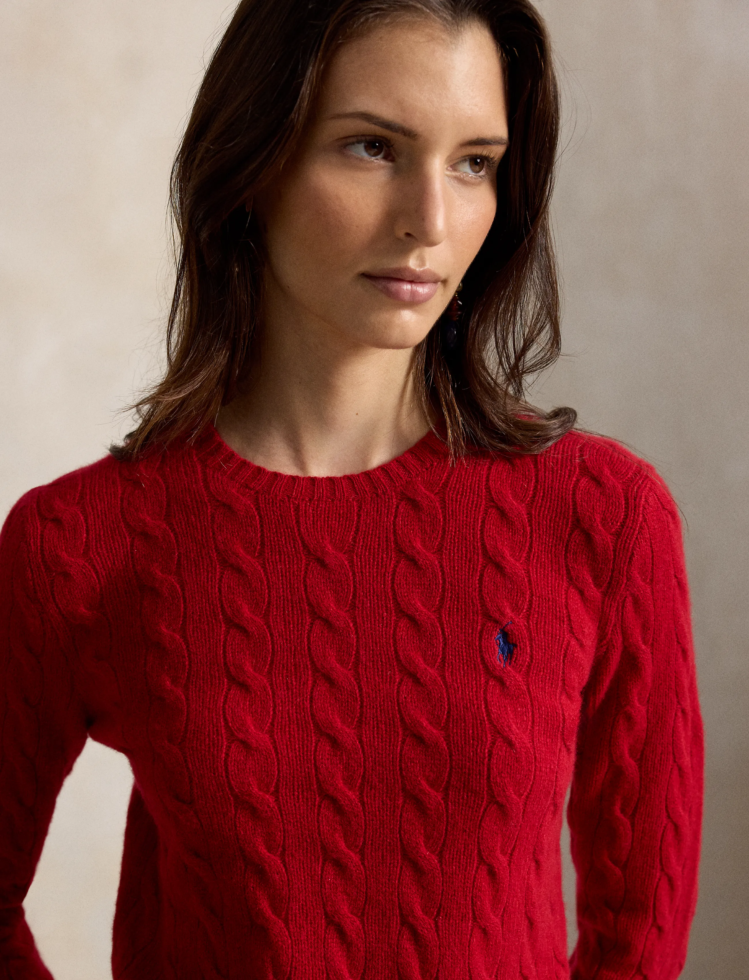 Polo Ralph Lauren - Cable Wool-Cashmere Crewneck Sweater - kaschmir - university red - 3