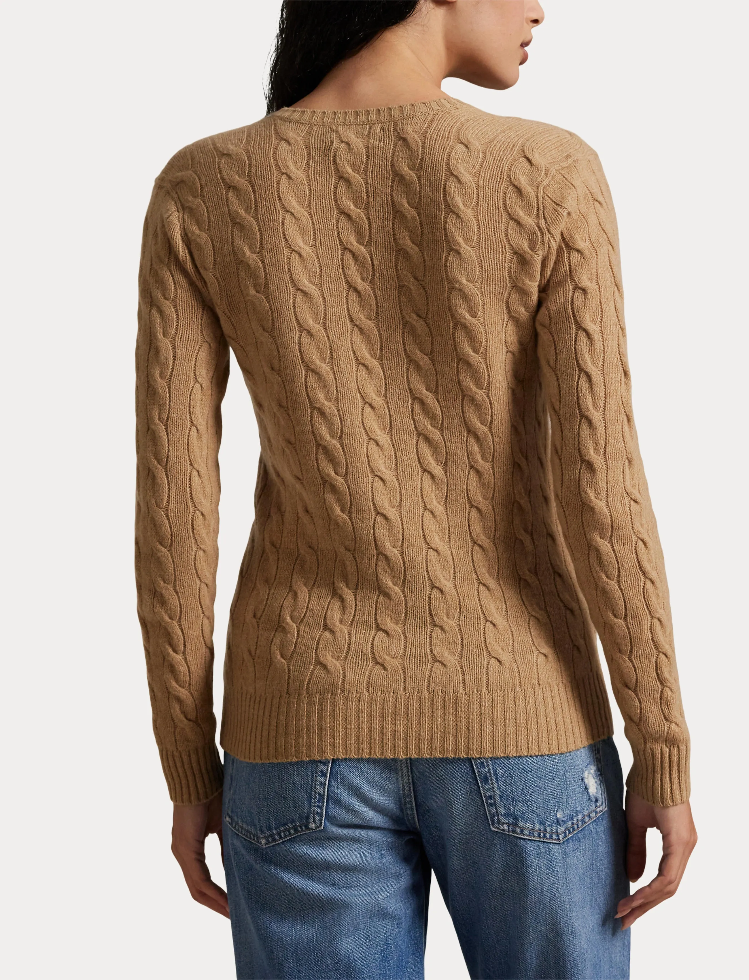 Polo Ralph Lauren Cable-Knit Wool-Cashmere V-Neck Sweater stickade tröjor dam – bild 6