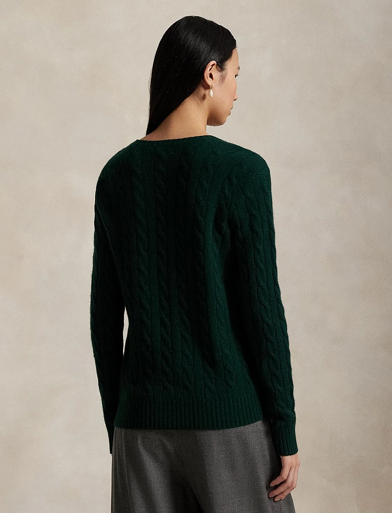 Polo Ralph Lauren - Cable-Knit Wool-Cashmere V-Neck Sweater - trøjer - college green - 2