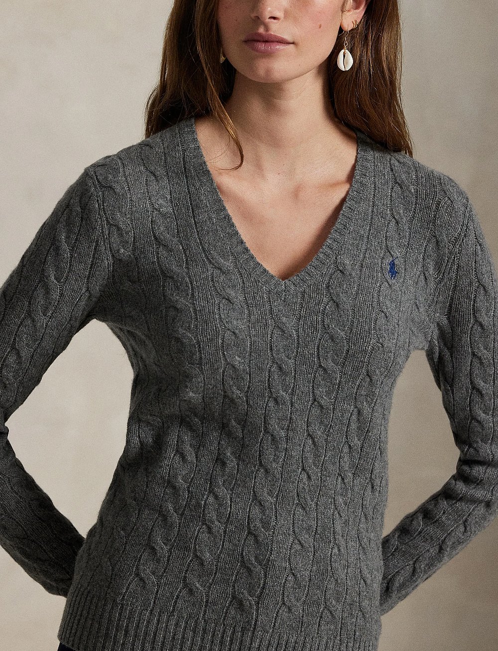 Polo Ralph Lauren Cable-knit Wool-cashmere V-neck Sweater Polo Ralph Lauren Cable-knit Wool-cashmere V-neck Sweater
