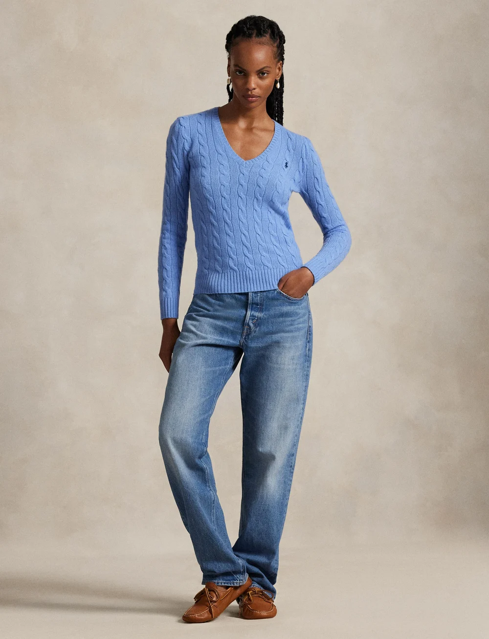 Polo Ralph Lauren - Cable-Knit Wool-Cashmere V-Neck Sweater - sviitrid - new litchfield bl - 0