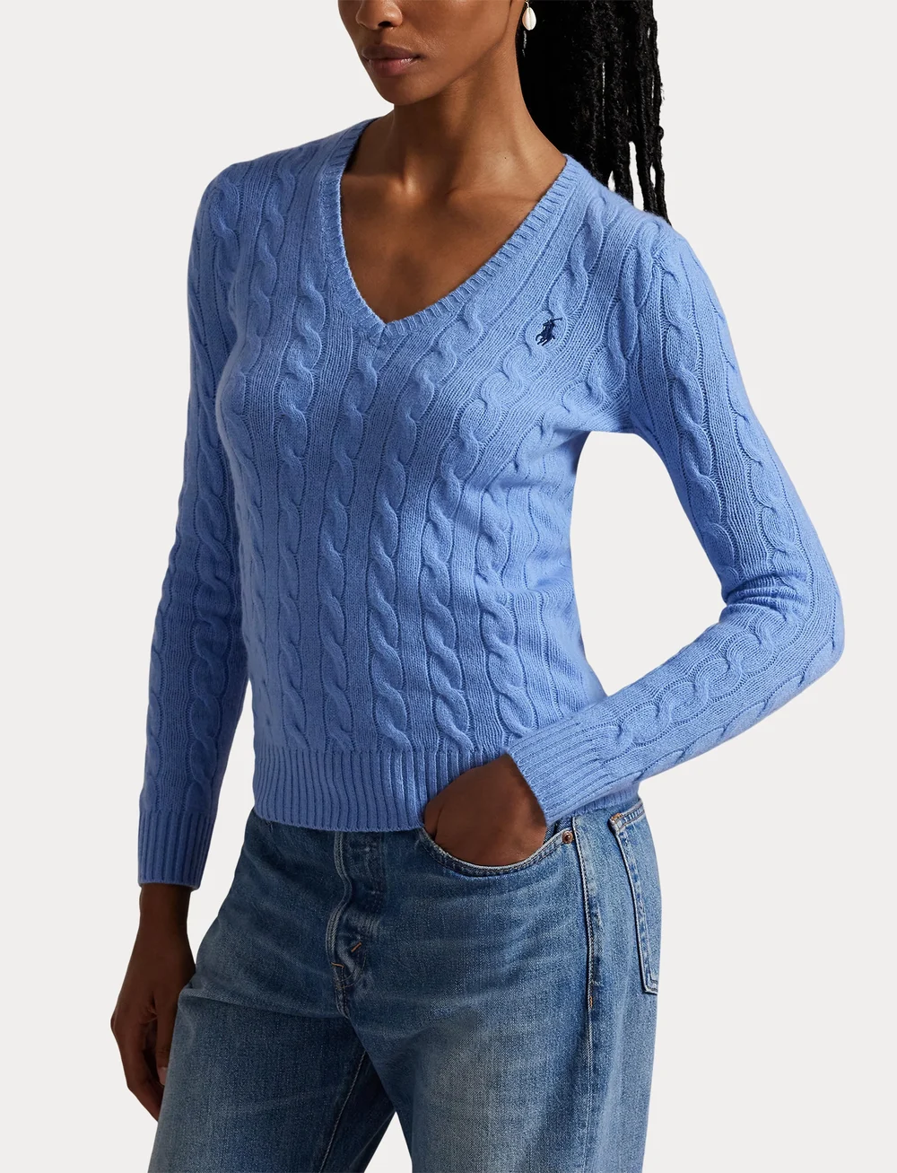 Polo Ralph Lauren - Cable-Knit Wool-Cashmere V-Neck Sweater - sviitrid - new litchfield bl - 5