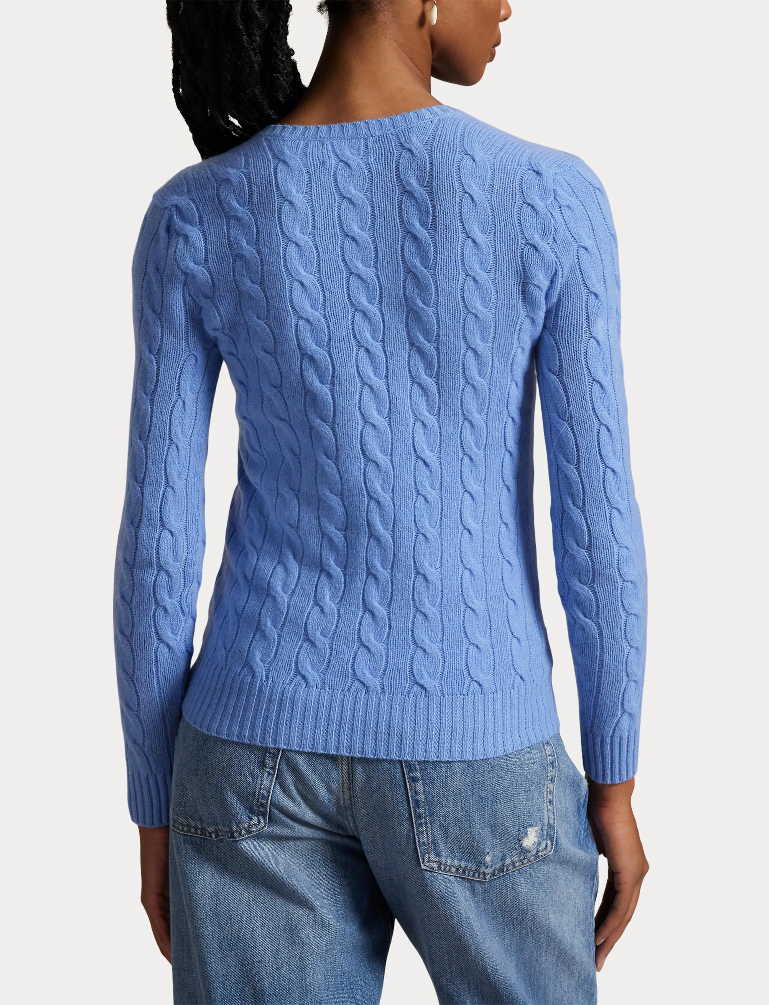 Polo Ralph Lauren Cable-Knit Wool-Cashmere V-Neck Sweater stickade tröjor dam – bild 6
