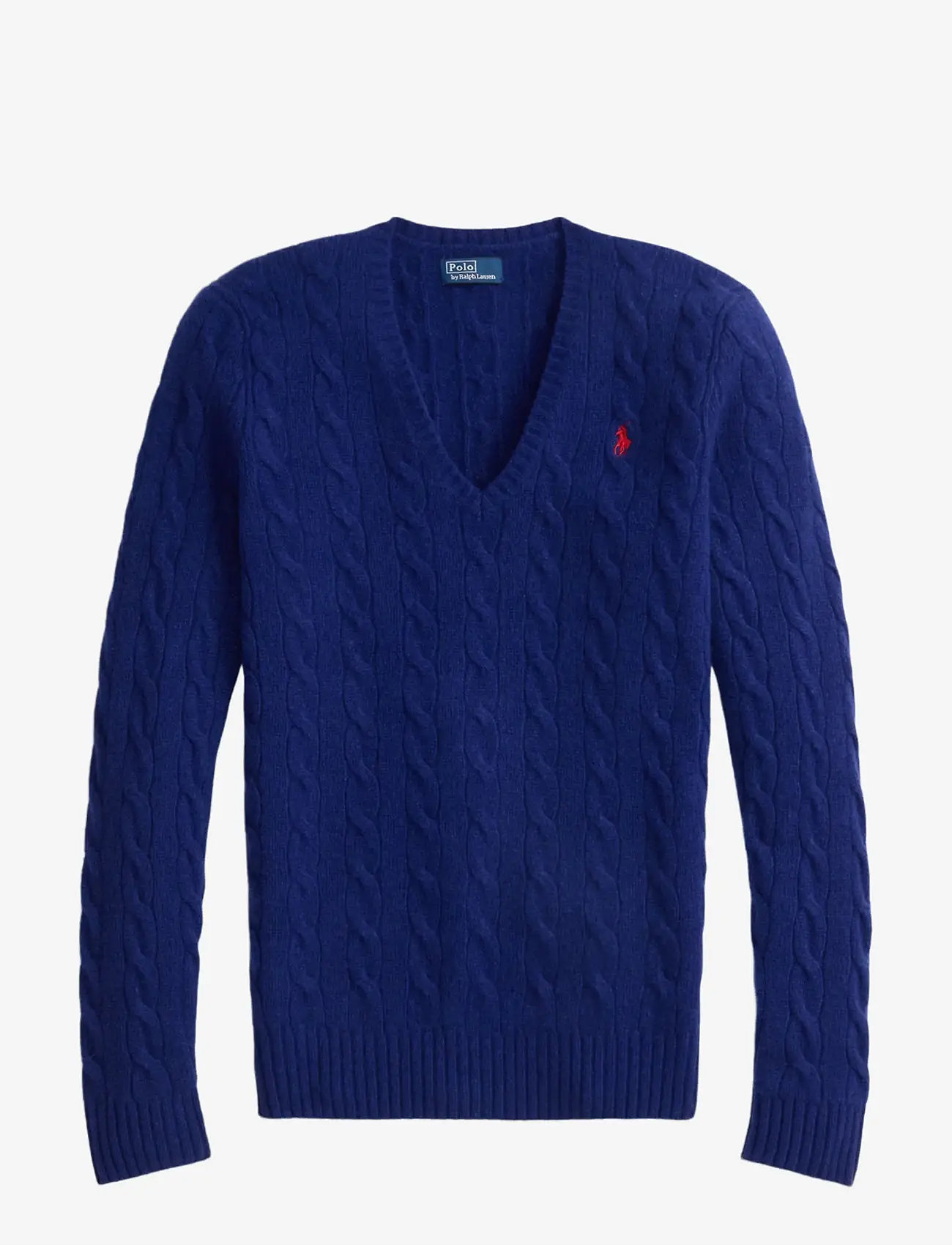 Polo Ralph Lauren - Cable-Knit Wool-Cashmere V-Neck Sweater - trøjer - winter night navy - 1