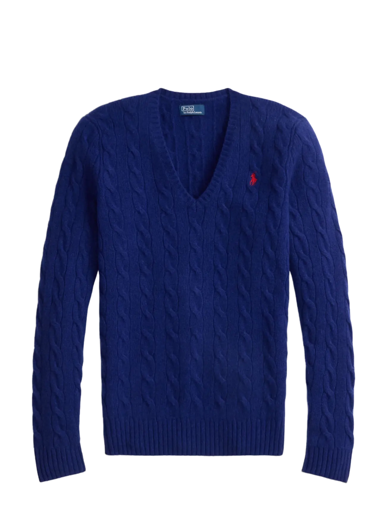 Polo Ralph Lauren Cable-Knit Wool-Cashmere V-Neck Sweater - Pullover - WINTER NIGHT NAVY / navy