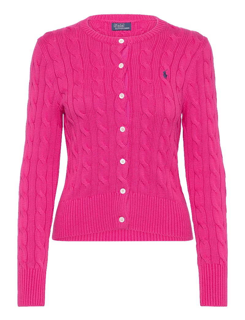 Polo Ralph Lauren - Cable-Knit Cotton Crewneck Cardigan - cardigans - accent pink - 0
