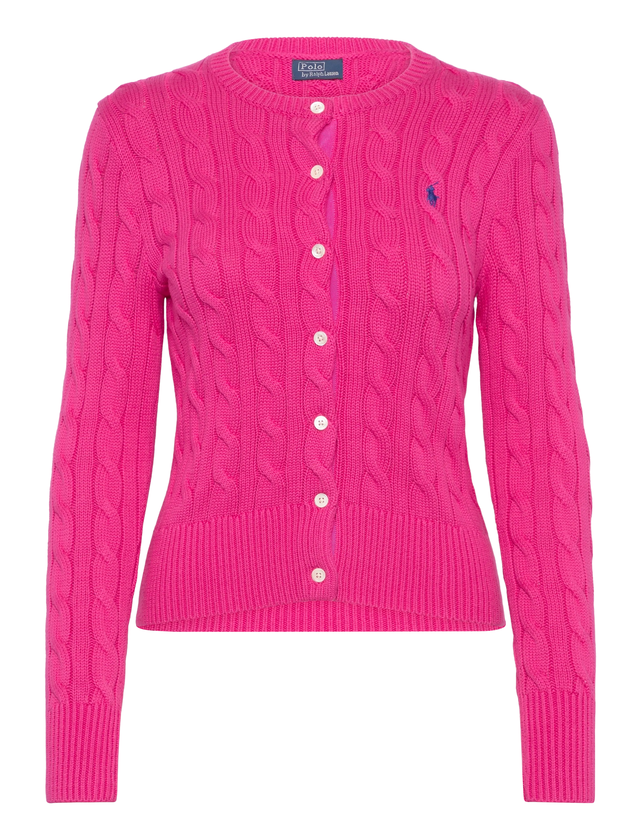 Polo Ralph Lauren Cable-Knit Cotton Crewneck Cardigan - Cardigans - ACCENT PINK / pink/rose