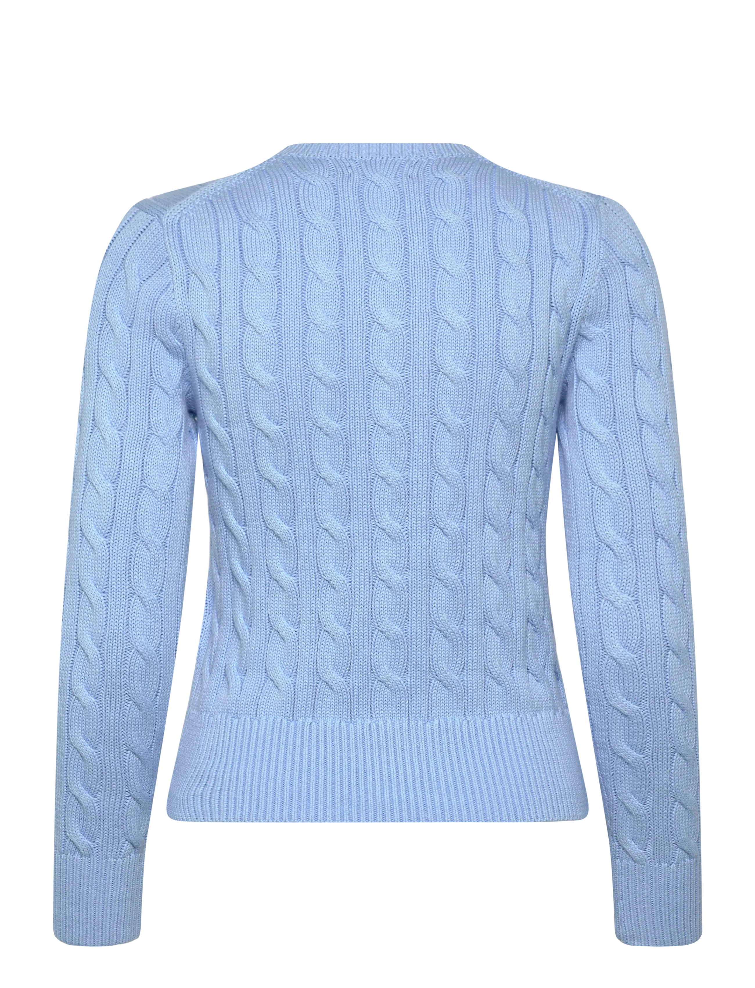 Polo Ralph Lauren - Cable-Knit Cotton Crewneck Cardigan - gilets - baby blue - 1
