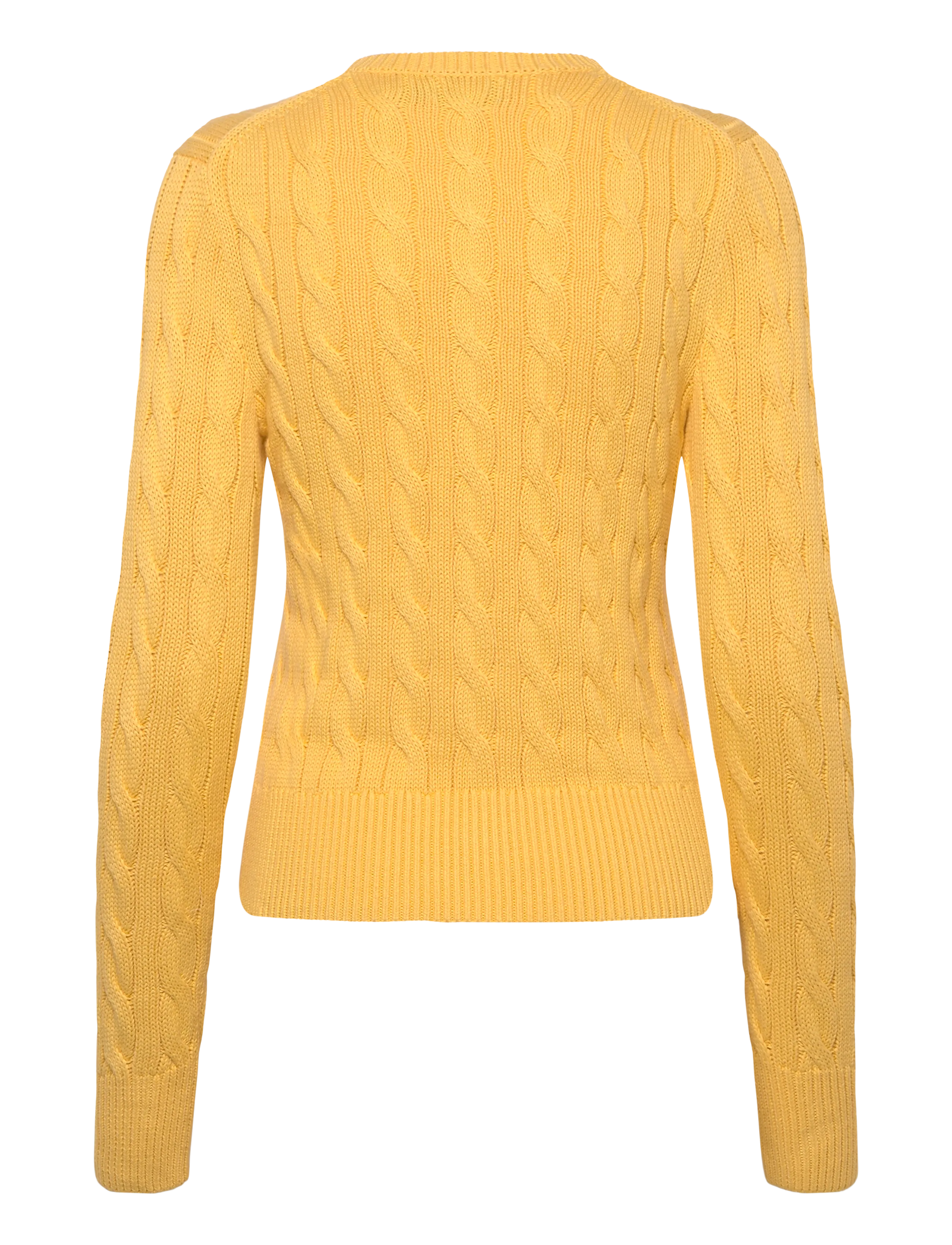 Polo Ralph Lauren - Cable-Knit Cotton Crewneck Cardigan - cardigans - beach yellow - 1