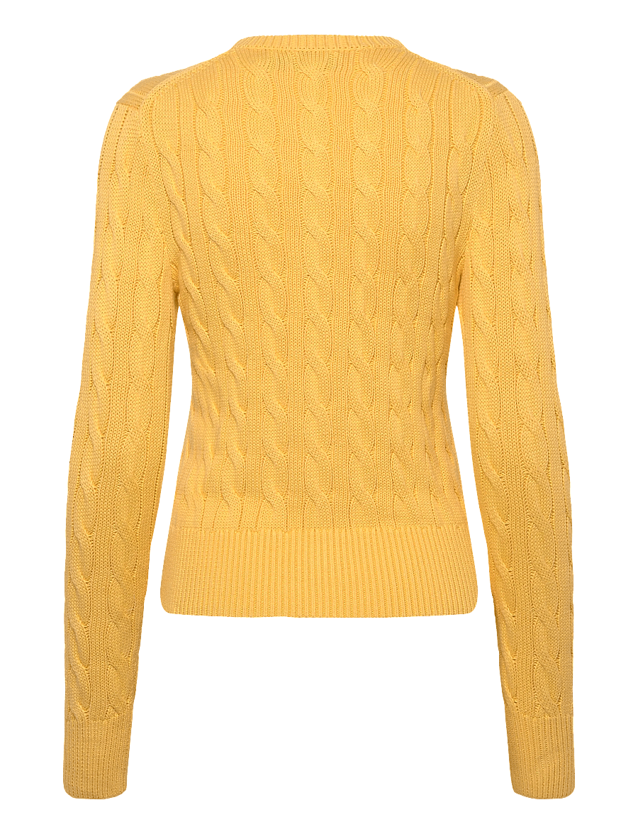 Polo Ralph Lauren - Cable-Knit Cotton Crewneck Cardigan - cardigans - beach yellow - 1