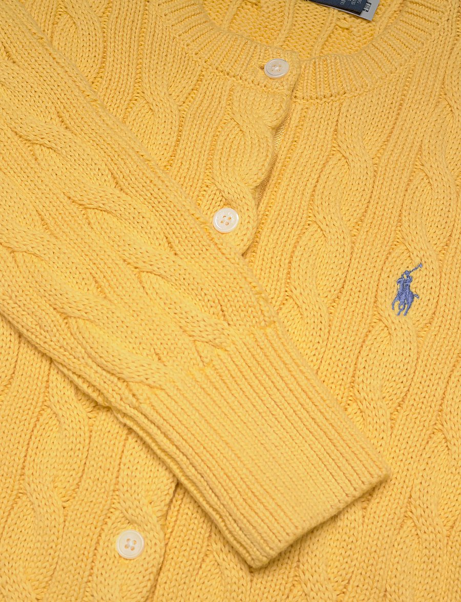 Polo Ralph Lauren - Cable-Knit Cotton Crewneck Cardigan - cardigans - beach yellow - 2