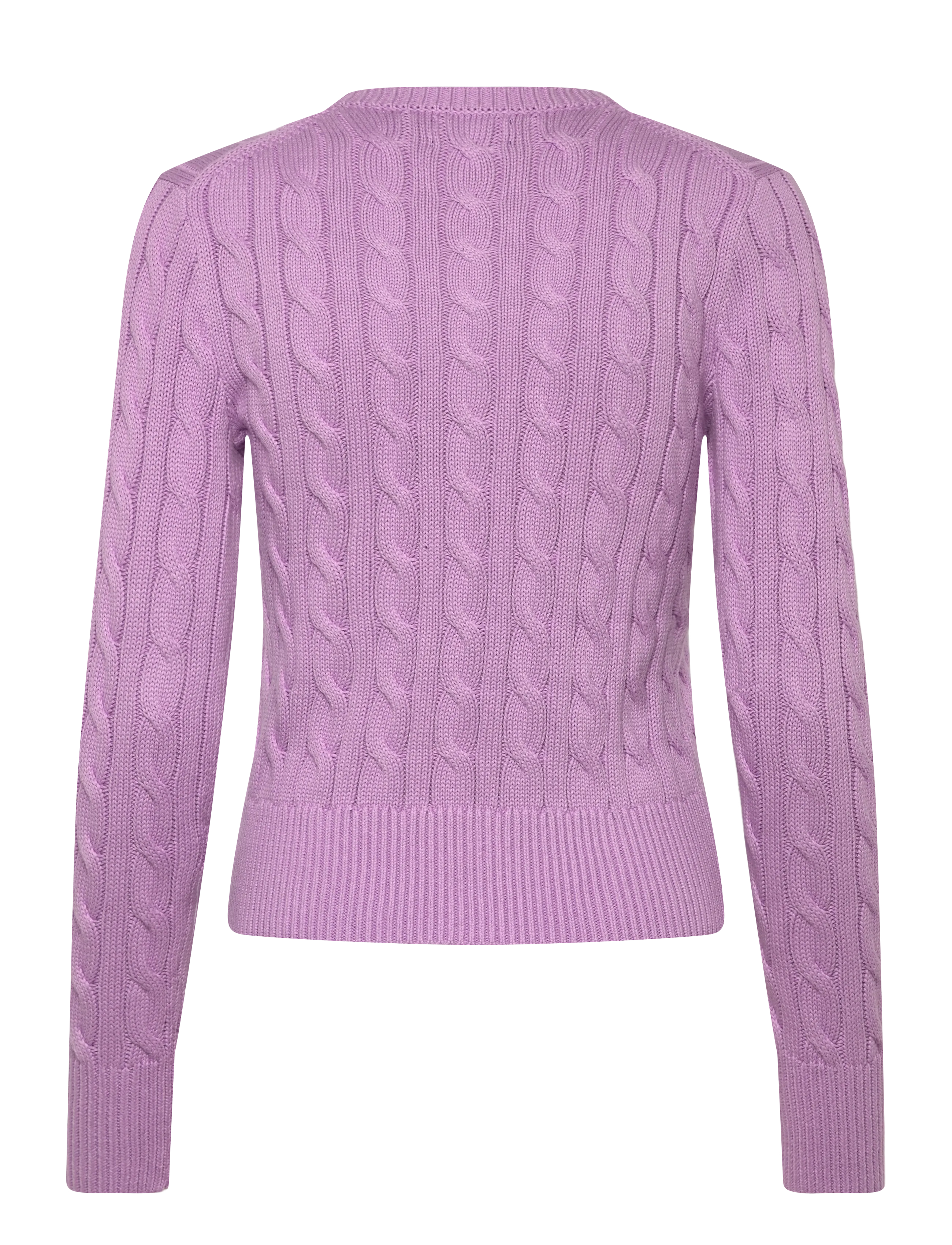 Polo Ralph Lauren - Cable-Knit Cotton Crewneck Cardigan - cardigans - bright aster - 2