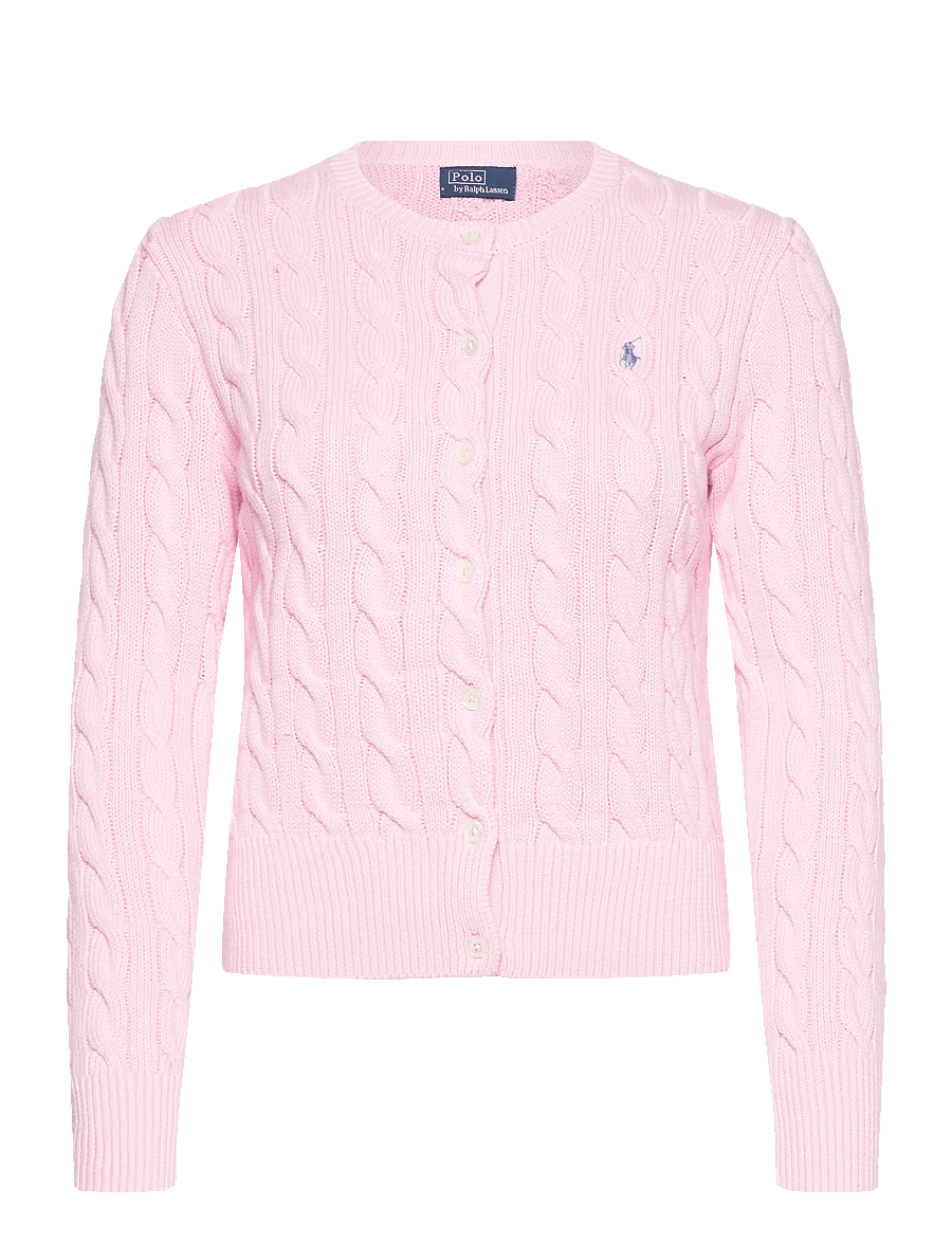 Polo Ralph Lauren - Cable-Knit Cotton Crewneck Cardigan - cardigans - carmel pink - 0