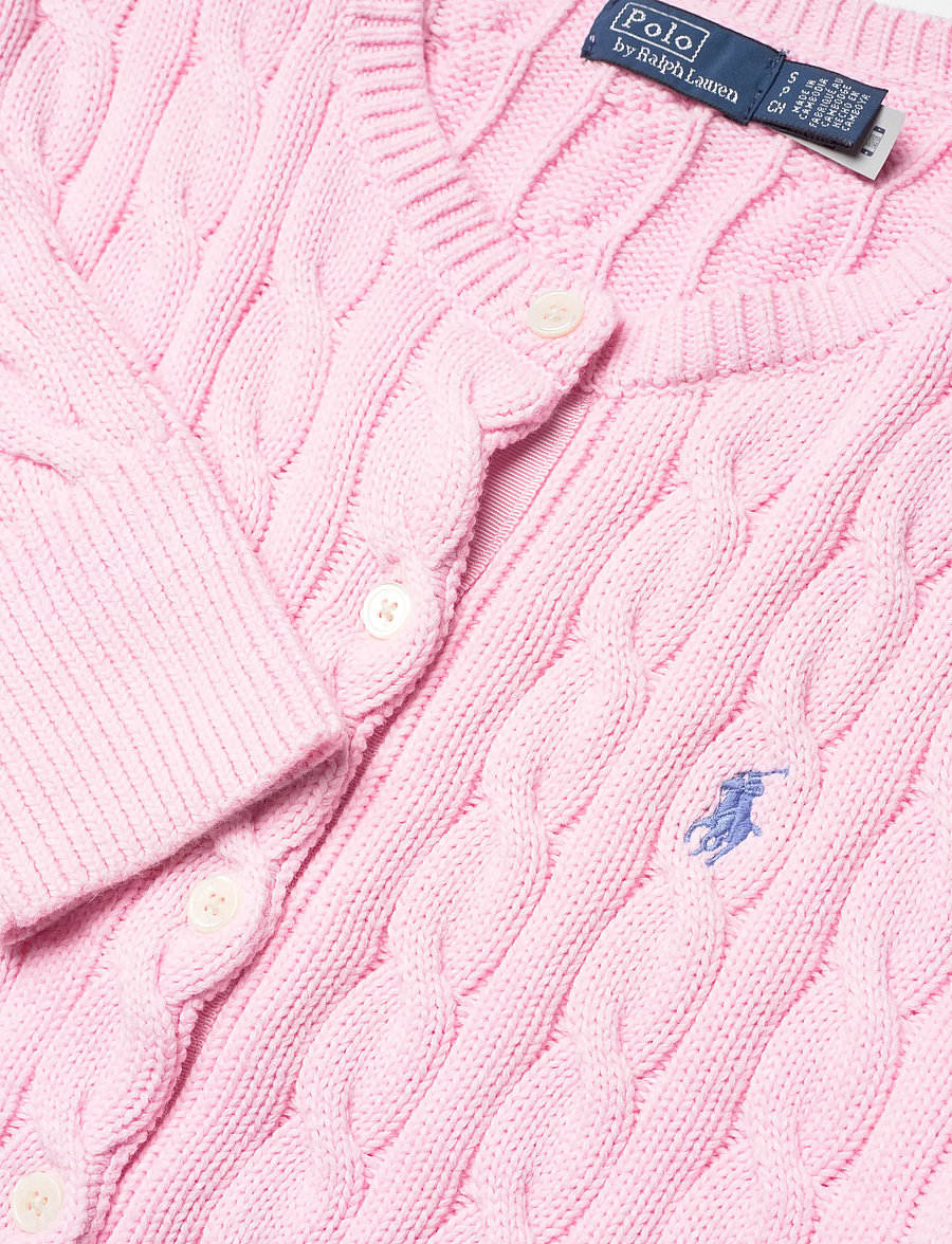Polo Ralph Lauren - Cable-Knit Cotton Crewneck Cardigan - cardigans - carmel pink - 2