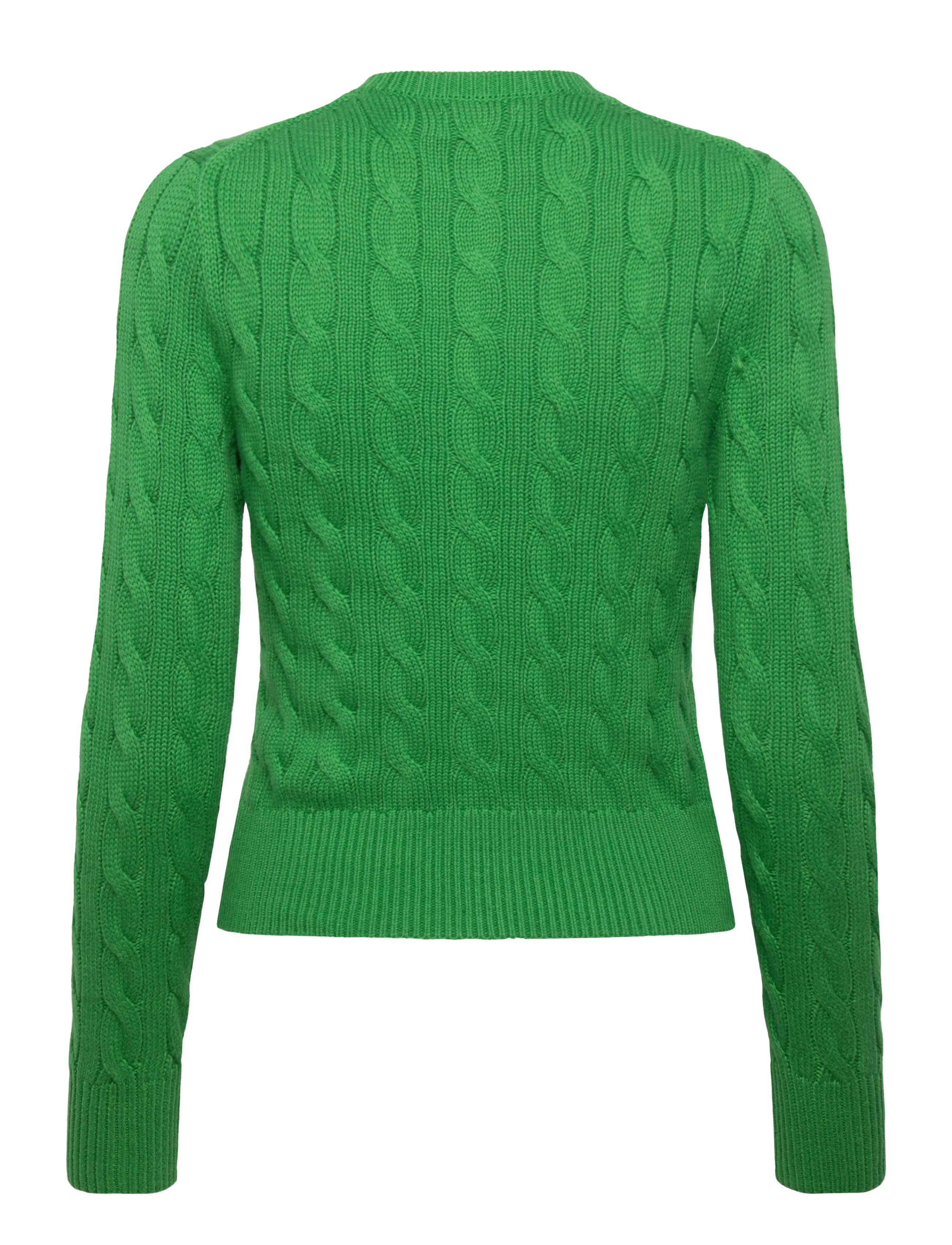 Polo Ralph Lauren - Cable-Knit Cotton Crewneck Cardigan - cardigans - fiji green - 1