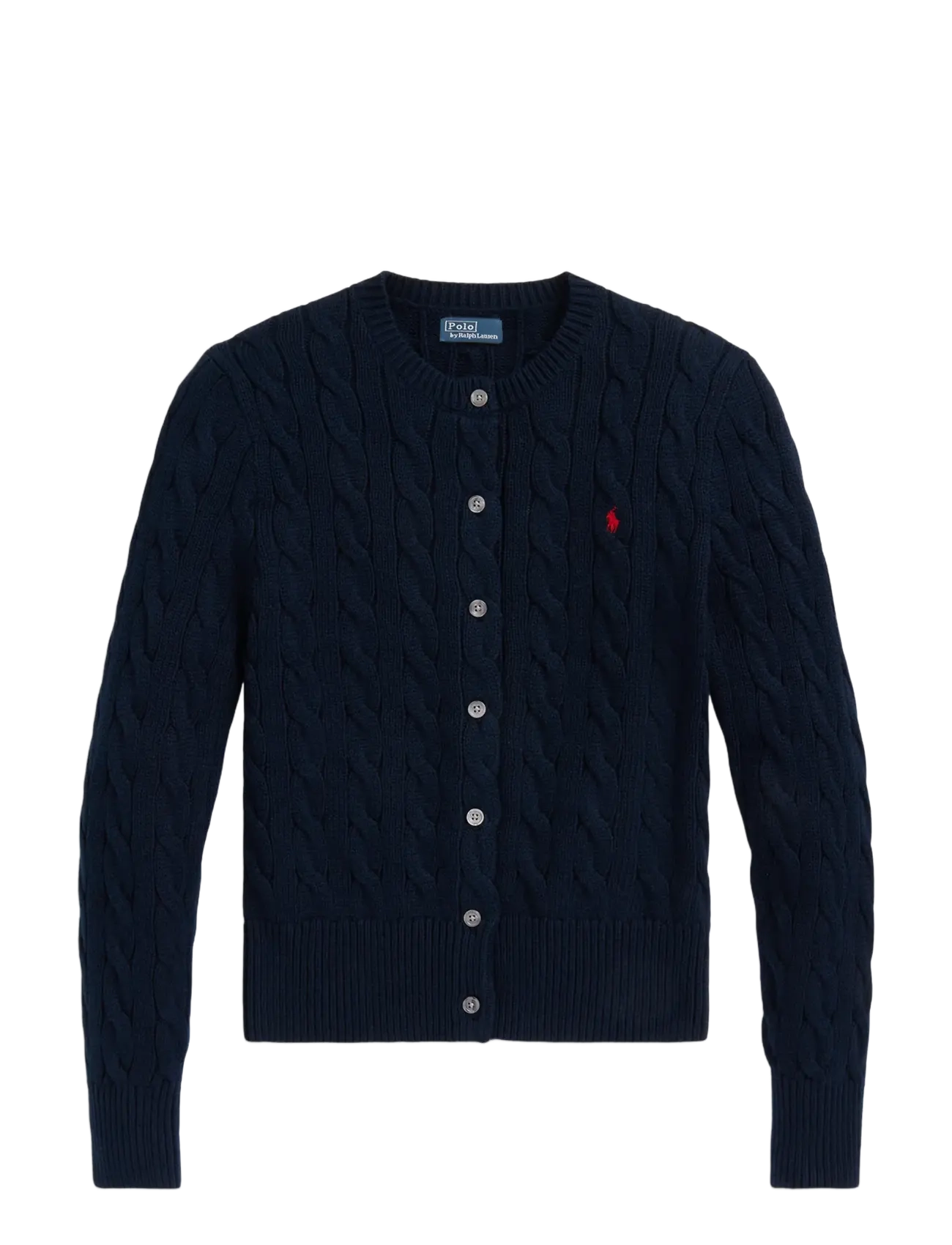 Polo Ralph Lauren Cable-Knit Cotton Crewneck Cardigan - Cardigans - HUNTER NAVY / navy