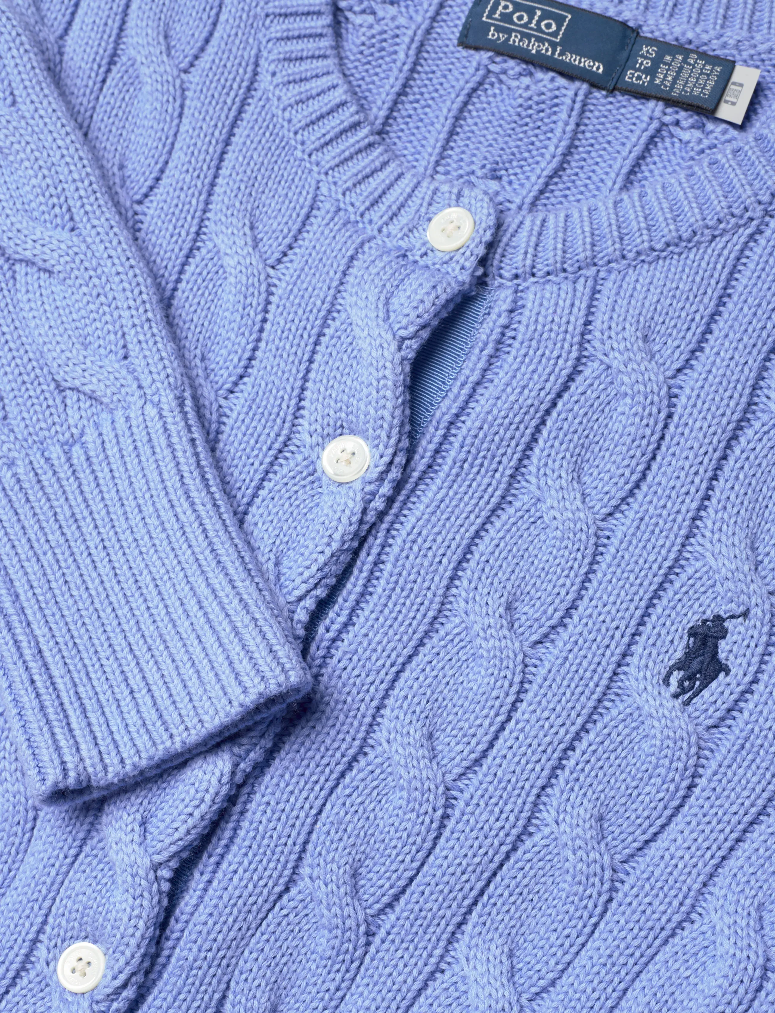 Polo Ralph Lauren - Cable-Knit Cotton Crewneck Cardigan - cardigans - new litchfield bl - 5