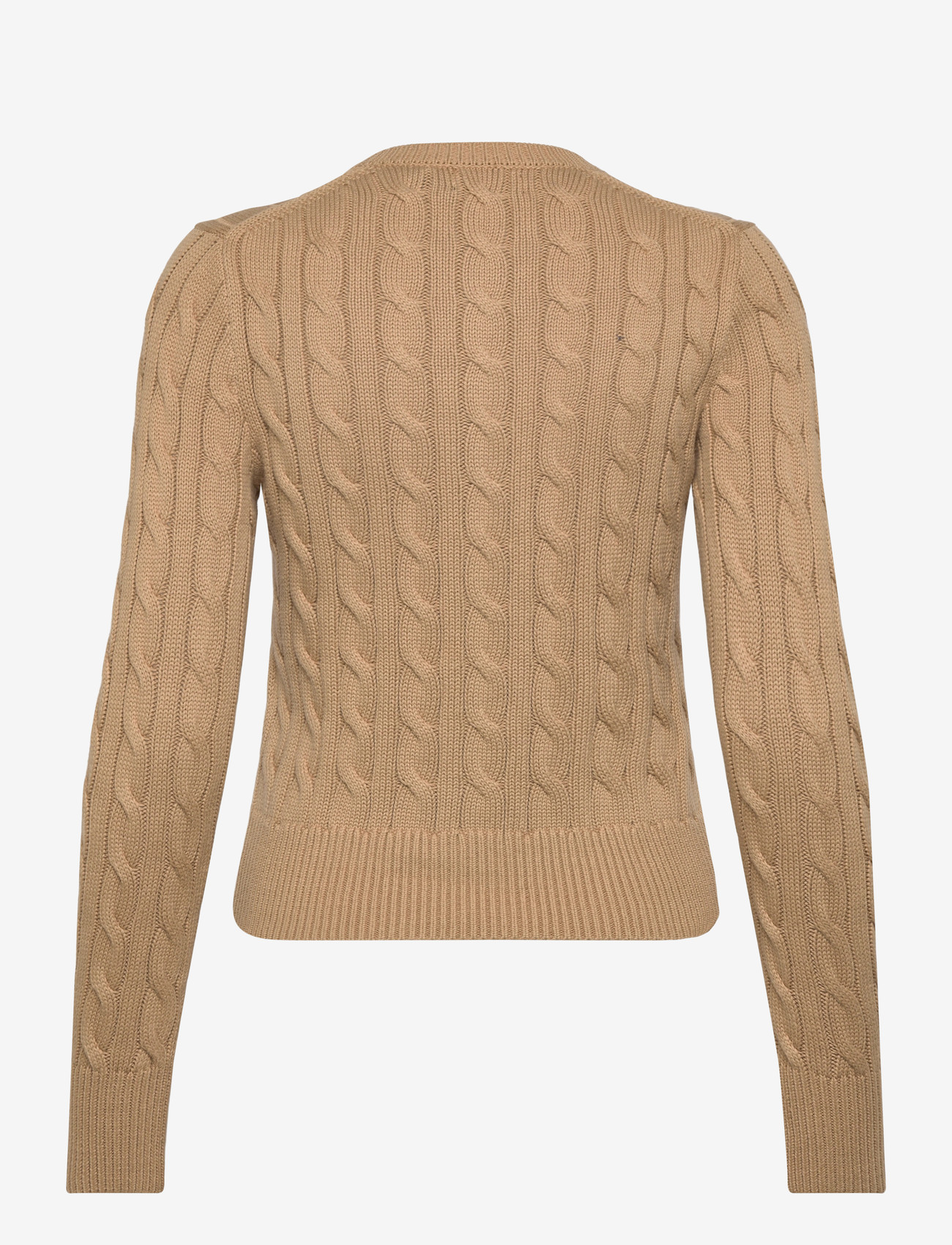 Polo Ralph Lauren - Cable-Knit Cotton Crewneck Cardigan - cardigans - vintage khaki - 1