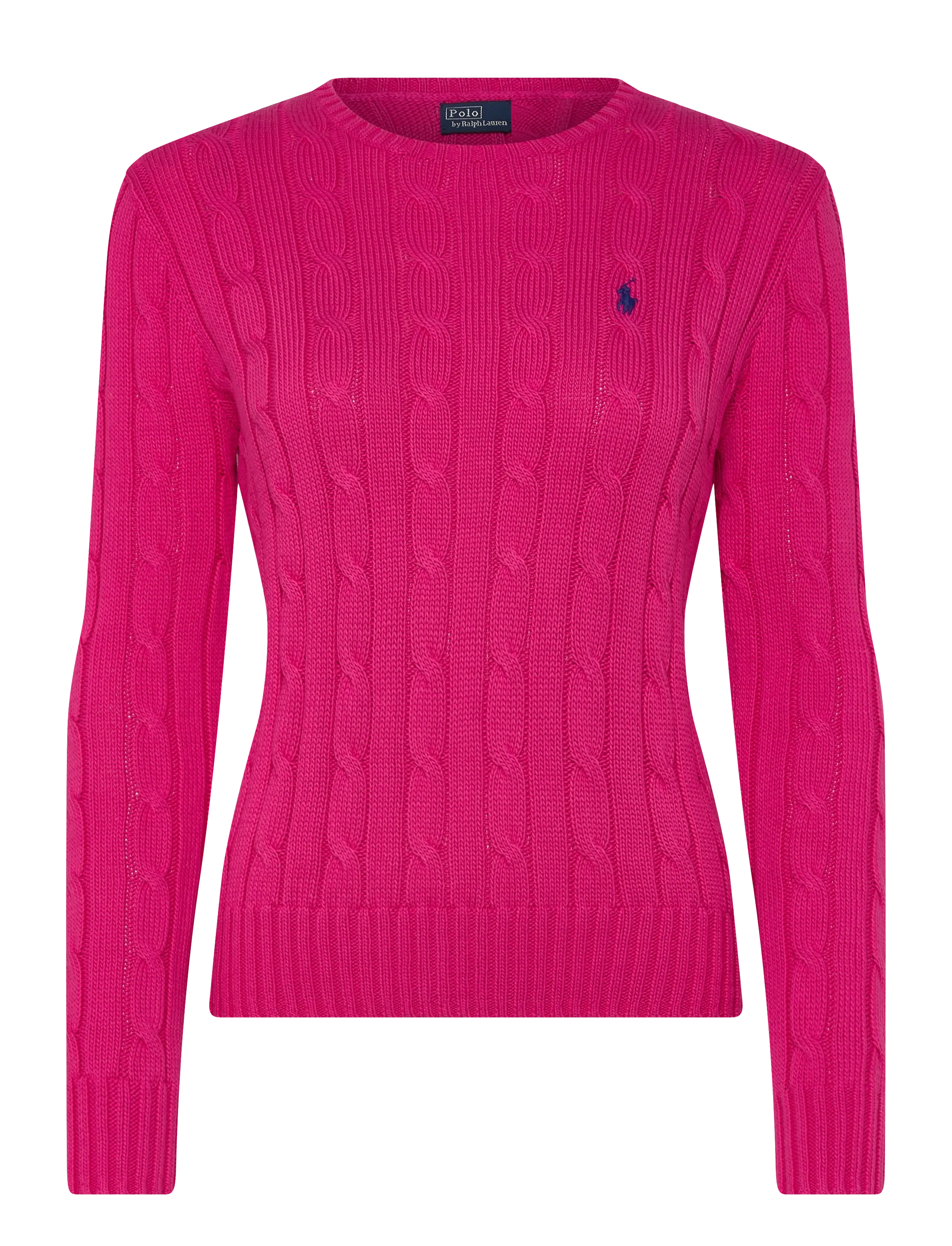 Polo Ralph Lauren Cable-Knit Cotton Crewneck Sweater - Polo Ralph Lauren - ACCENT PINK / pink/rose
