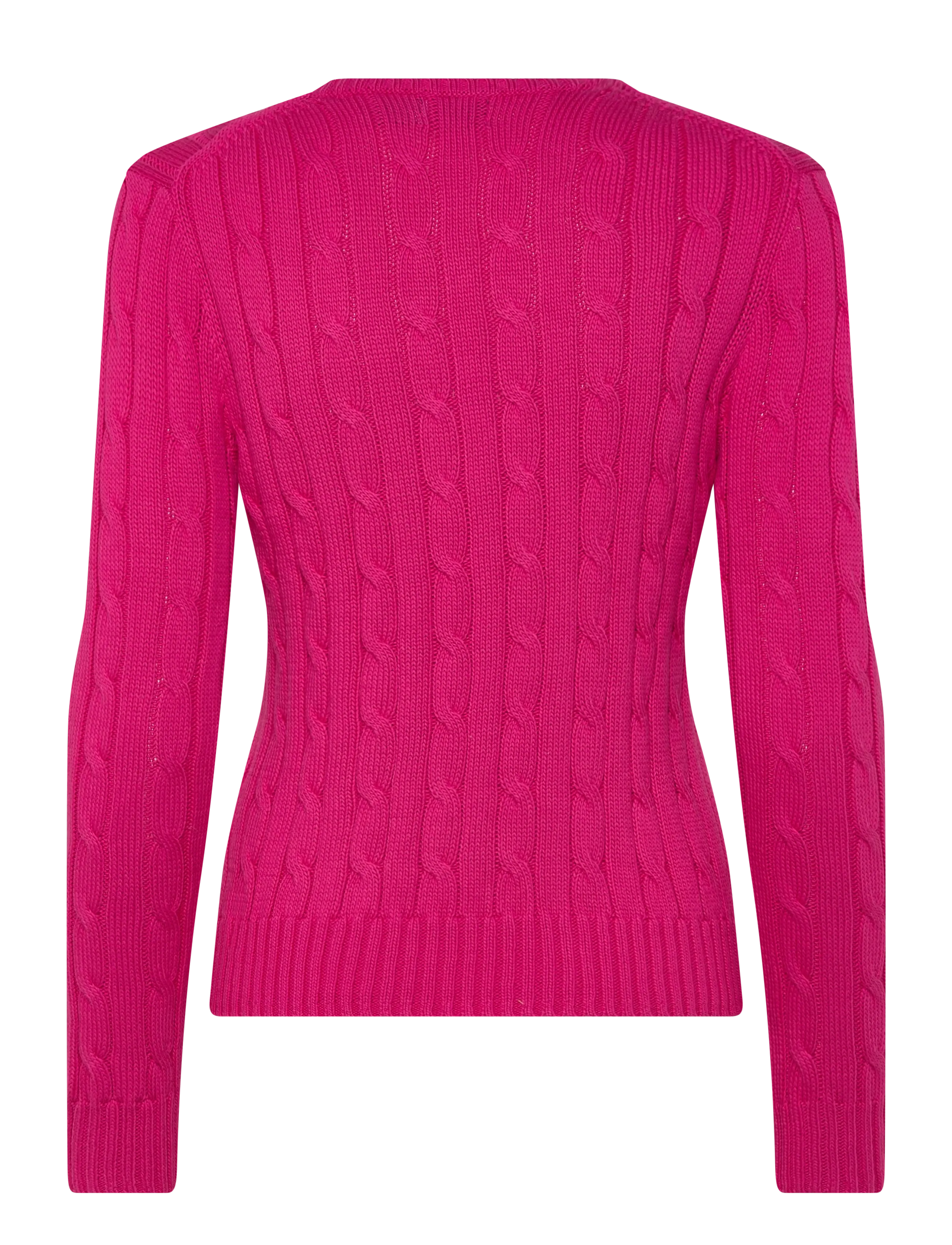 Polo Ralph Lauren - Cable-Knit Cotton Crewneck Sweater - trøjer - accent pink - 2