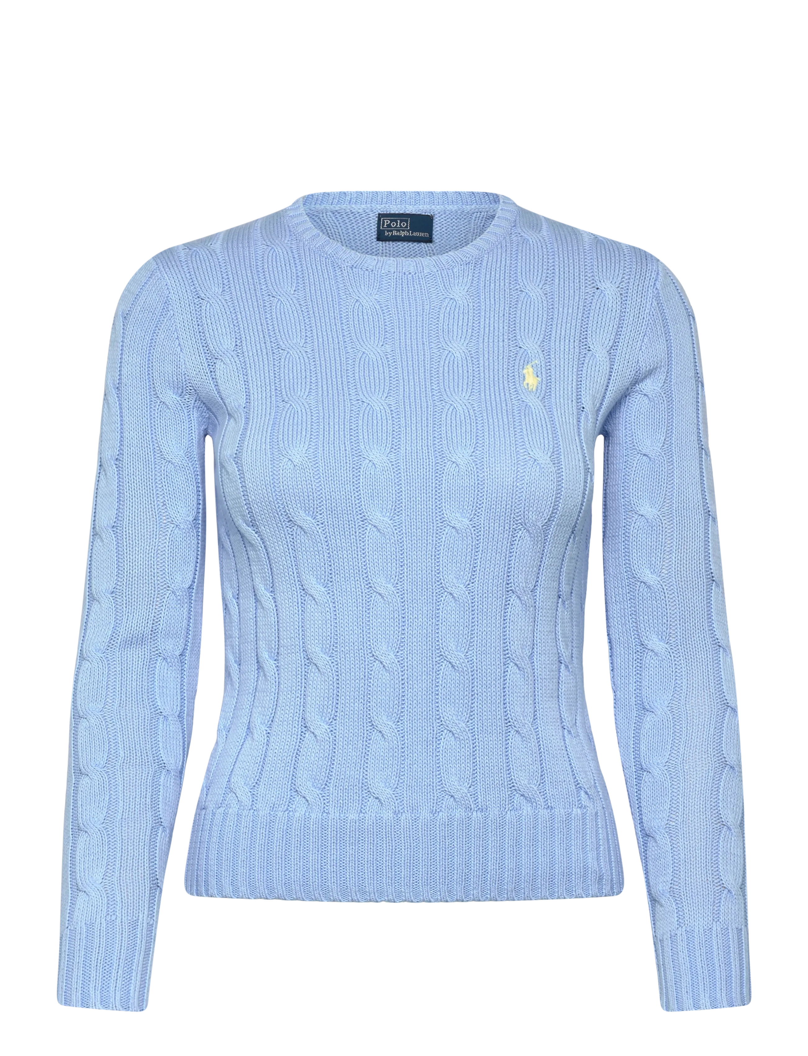 Polo Ralph Lauren Cable-Knit Cotton Crewneck Sweater - Cosy Looks - BABY BLUE / blue
