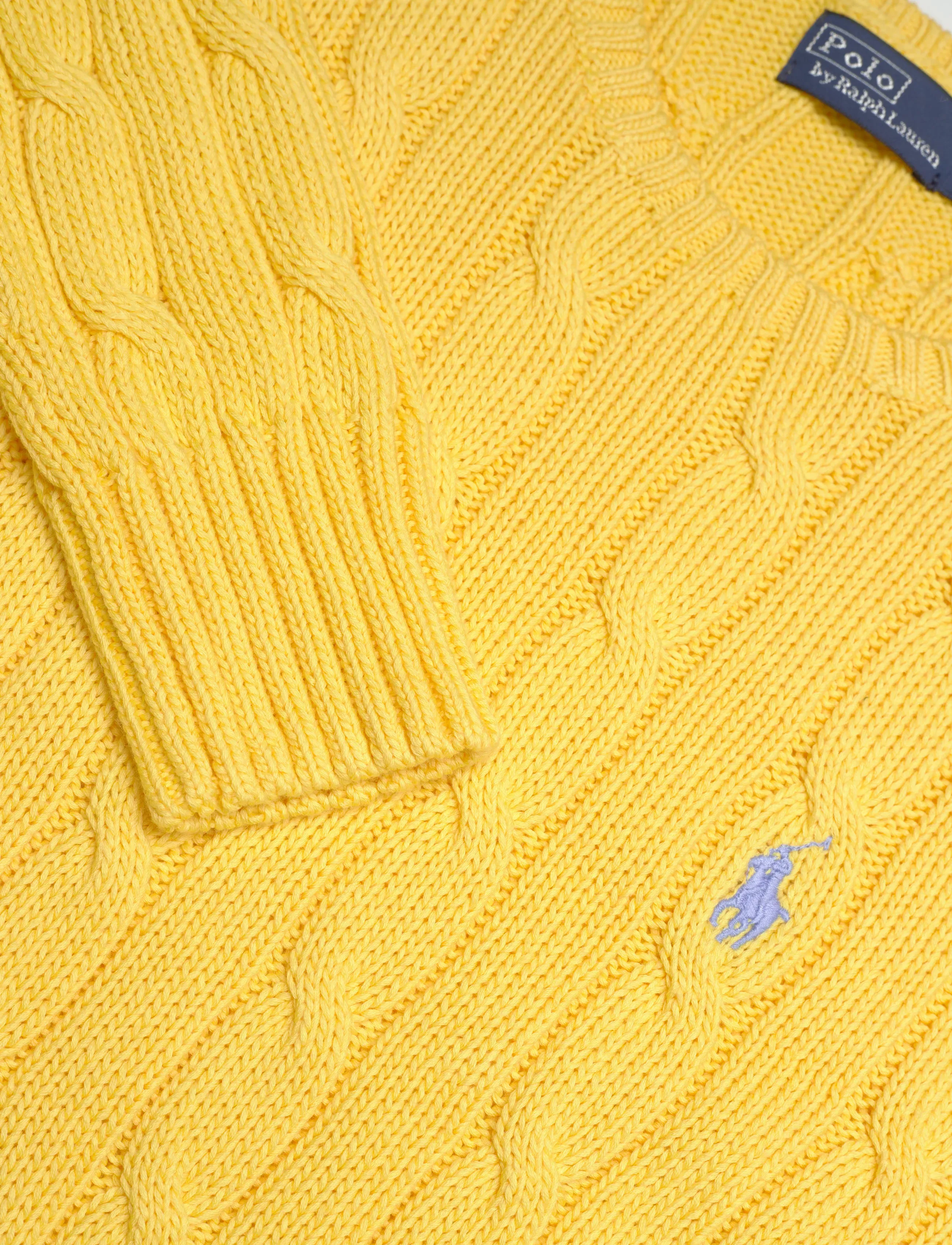 Polo Ralph Lauren - Cable-Knit Cotton Crewneck Sweater - pulls - beach yellow - 2