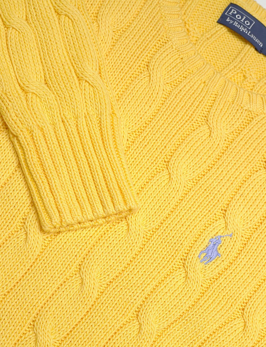 Polo Ralph Lauren - Cable-Knit Cotton Crewneck Sweater - pullover - beach yellow - 2