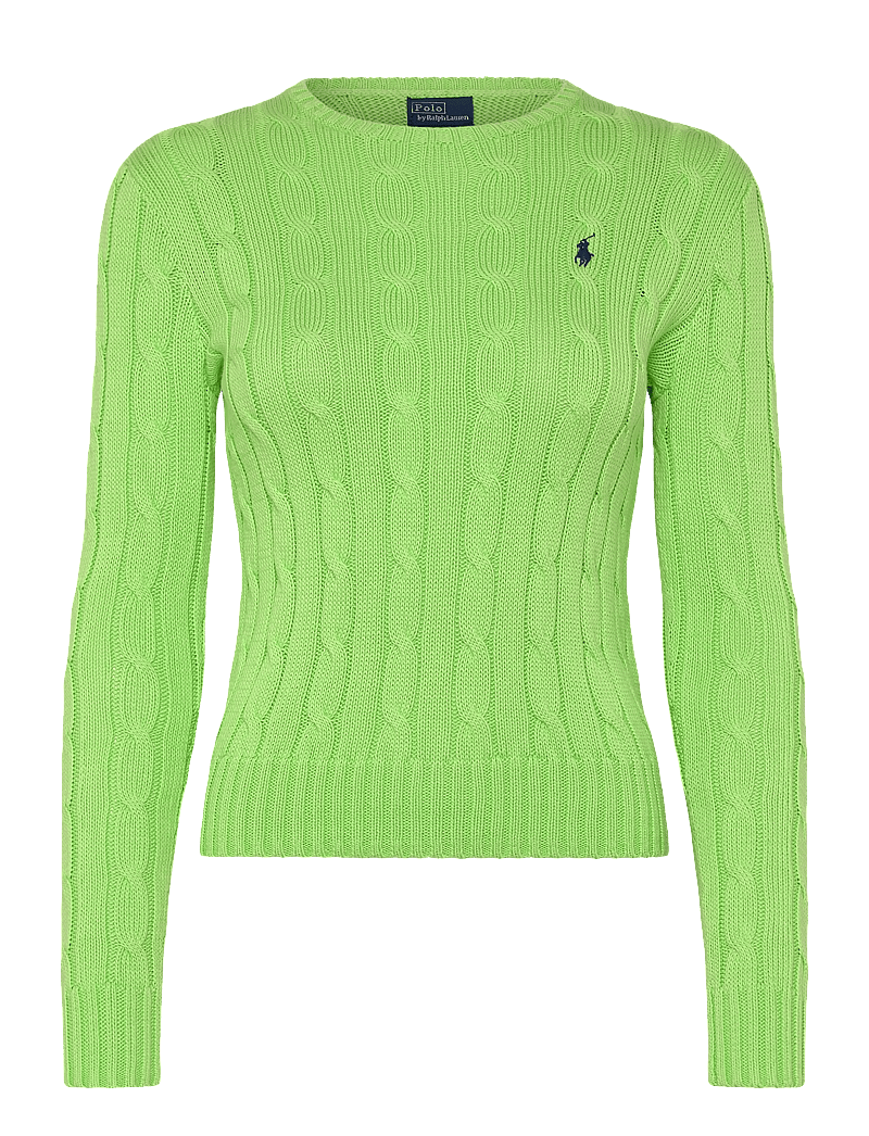 Polo Ralph Lauren - Cable-Knit Cotton Crewneck Sweater - pullover - bright leaf - 0