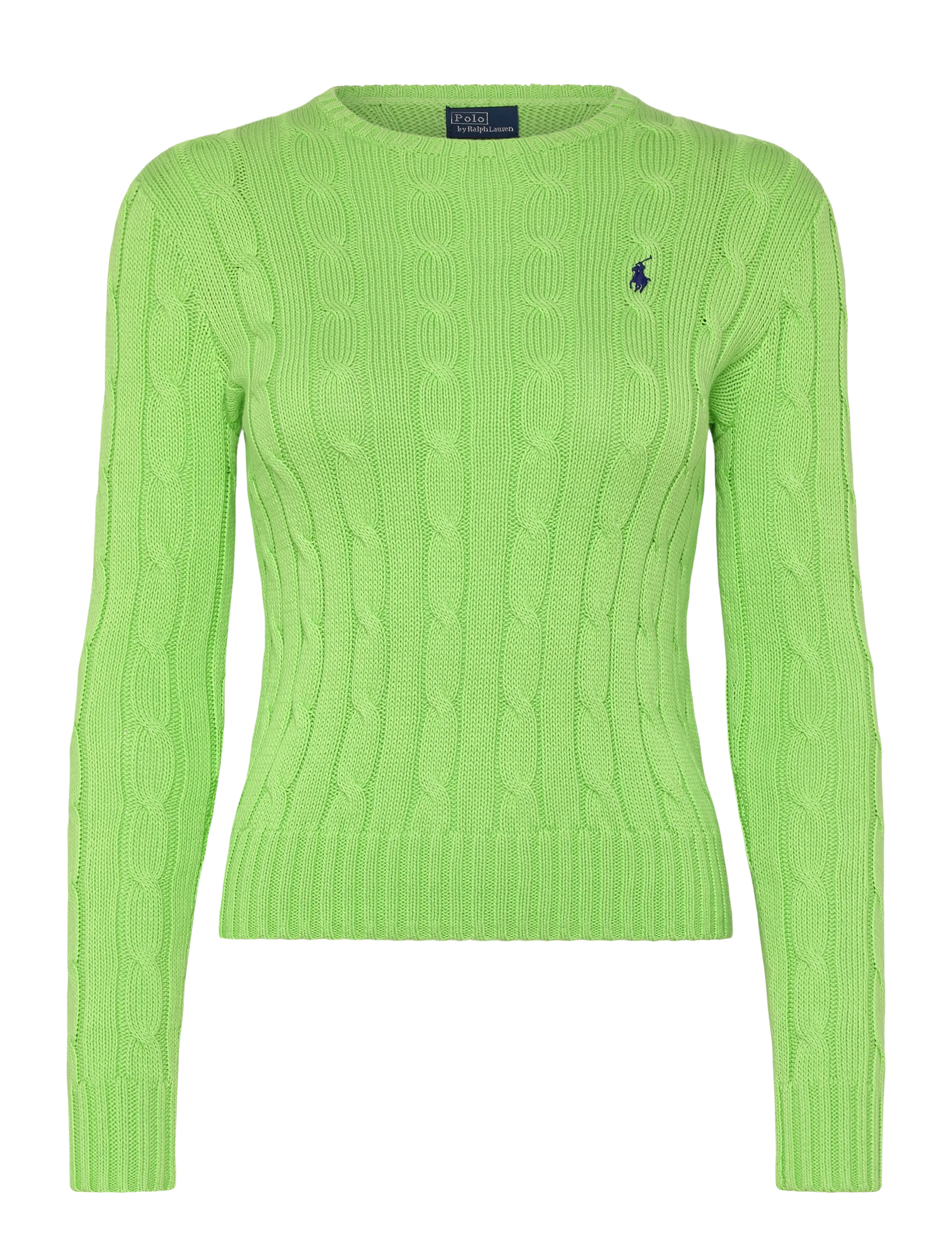 Polo Ralph Lauren Cable-Knit Cotton Crewneck Sweater - Pullover - BRIGHT LEAF / green