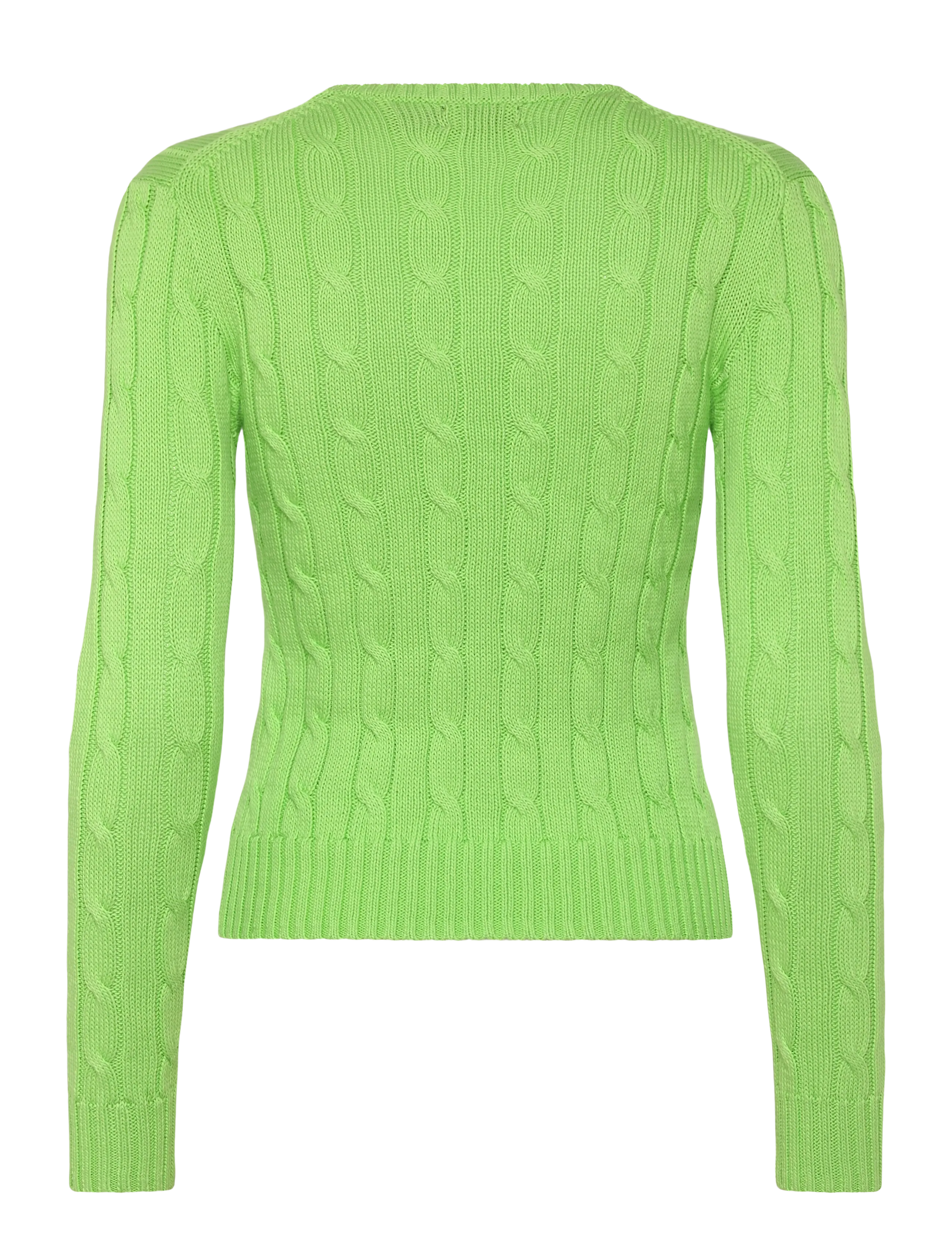 Polo Ralph Lauren - Cable-Knit Cotton Crewneck Sweater - pulls - bright leaf - 2