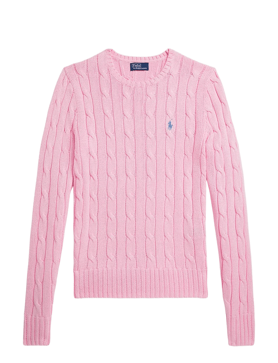 Polo Ralph Lauren - Cable-Knit Cotton Crewneck Sweater - neulepuserot - carmel pink - 1