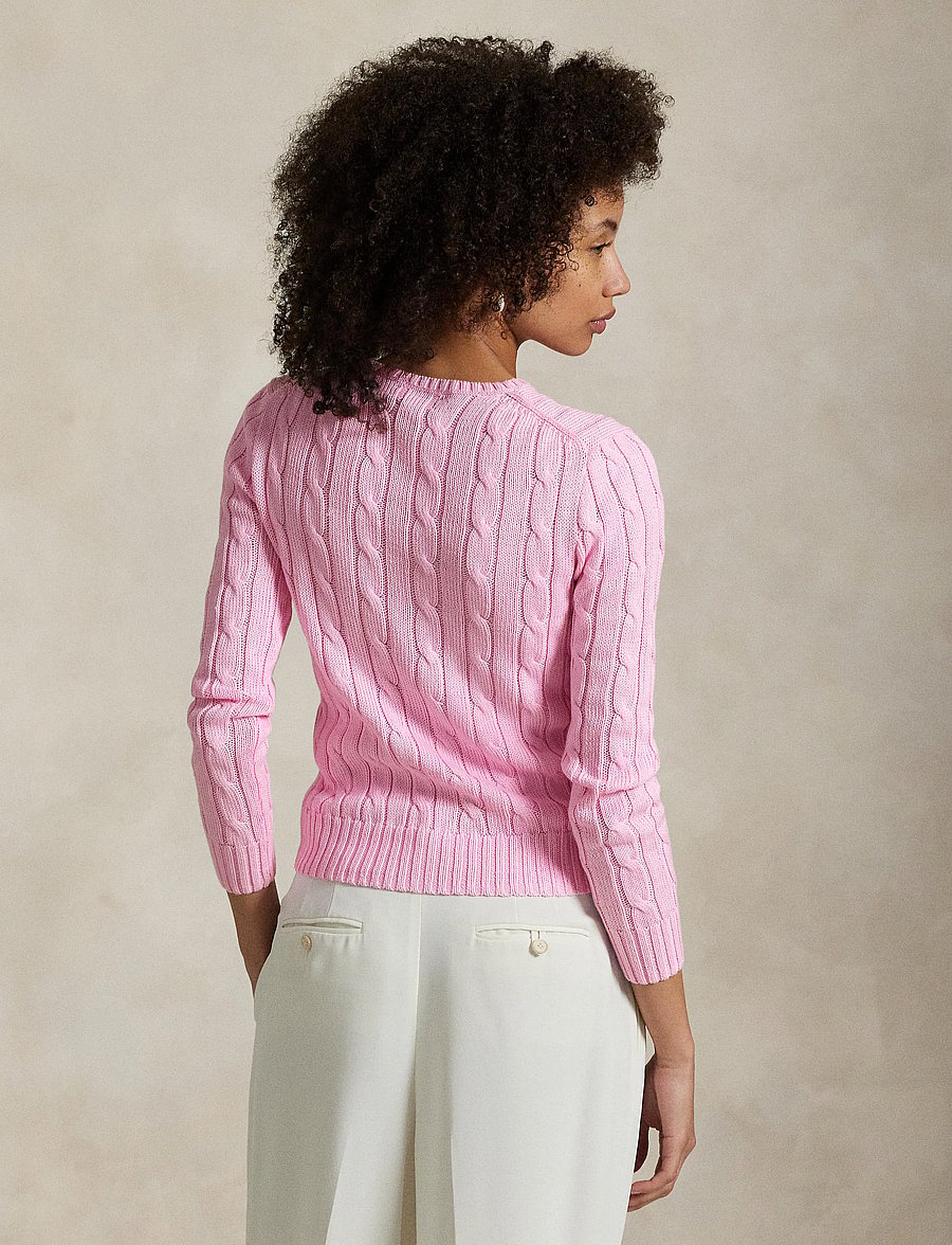 Polo Ralph Lauren - Cable-Knit Cotton Crewneck Sweater - neulepuserot - carmel pink - 2