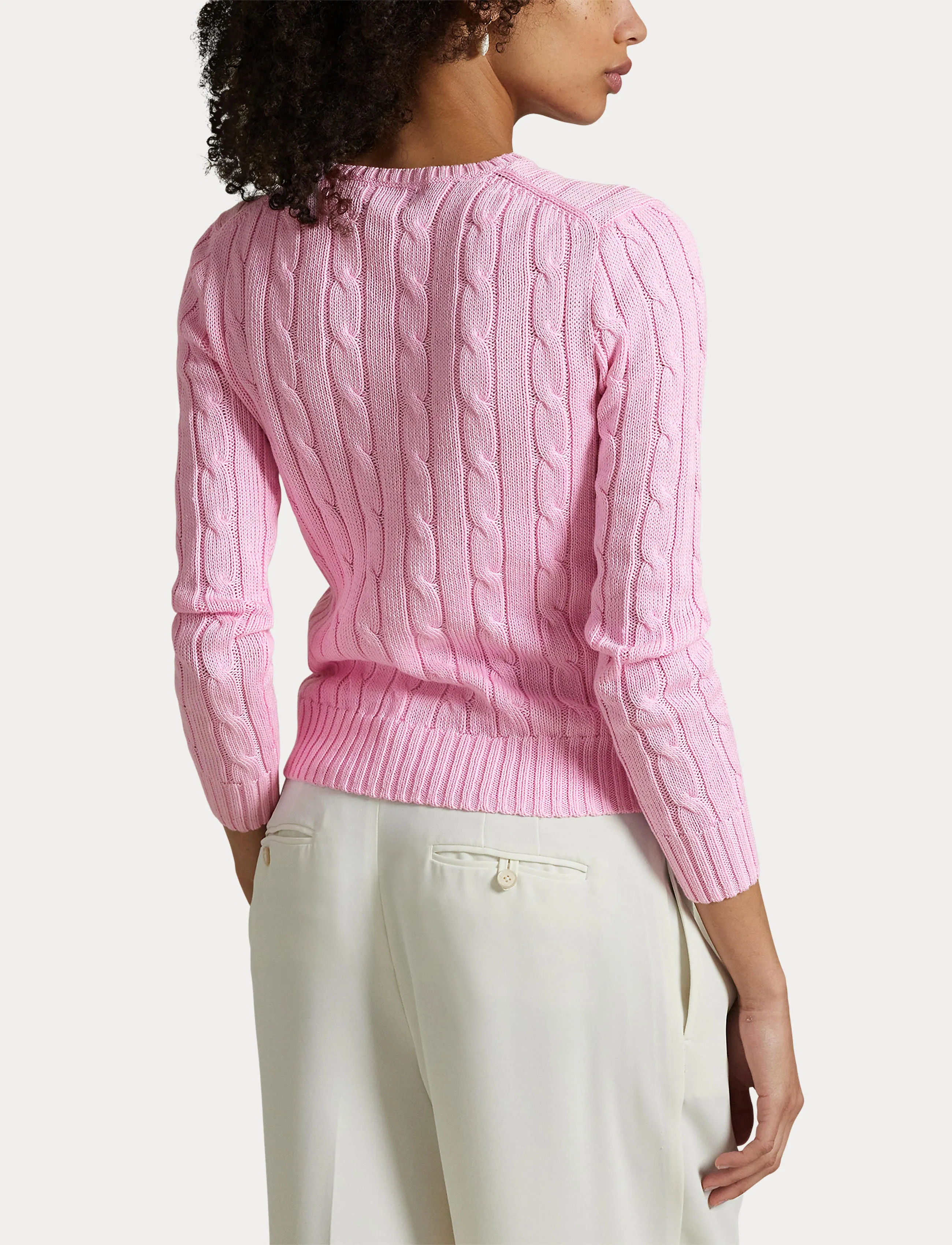 Polo Ralph Lauren - Cable-Knit Cotton Crewneck Sweater - sviitrid - carmel pink - 5
