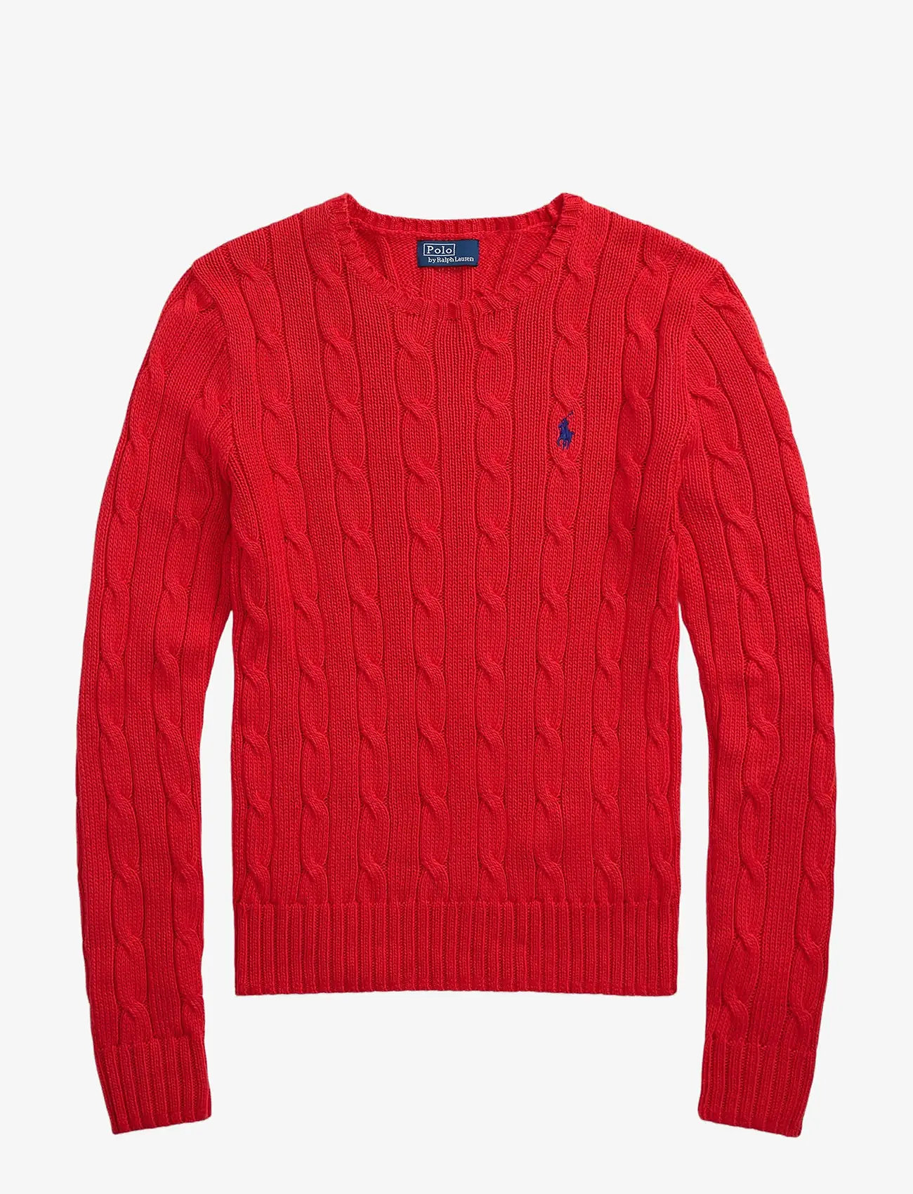 Polo Ralph Lauren - Cable-Knit Cotton Crewneck Sweater - trøjer - deep orangey red - 1