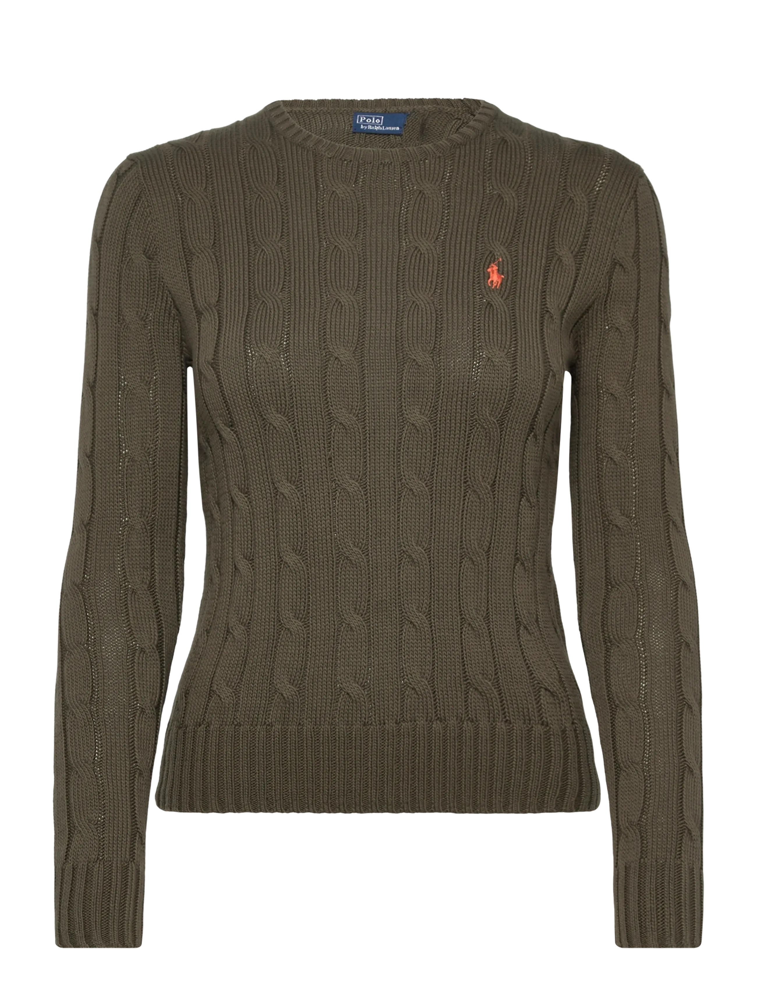 Polo Ralph Lauren Cable-Knit Cotton Crewneck Sweater - Pullover - HARVEST OLIVE / green