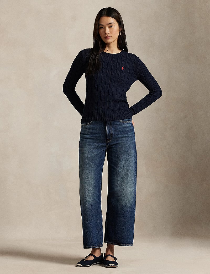 Polo Ralph Lauren - Cable-Knit Cotton Crewneck Sweater - džemperi - hunter navy - 0