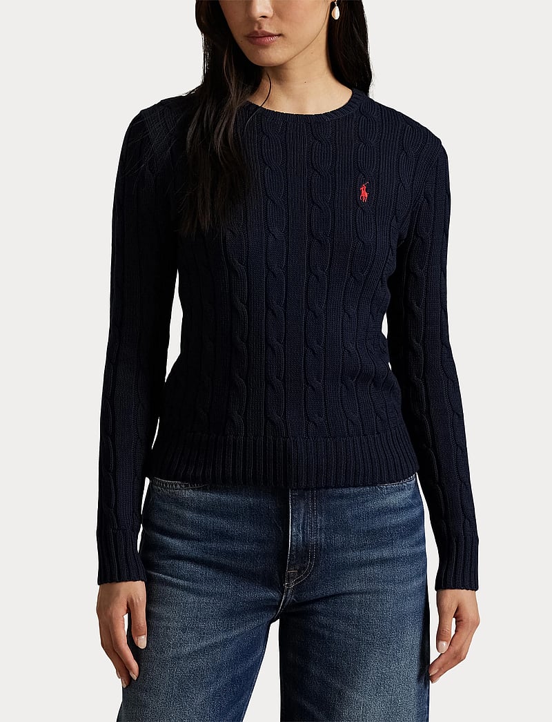 Polo Ralph Lauren - Cable-Knit Cotton Crewneck Sweater - džemperi - hunter navy - 5