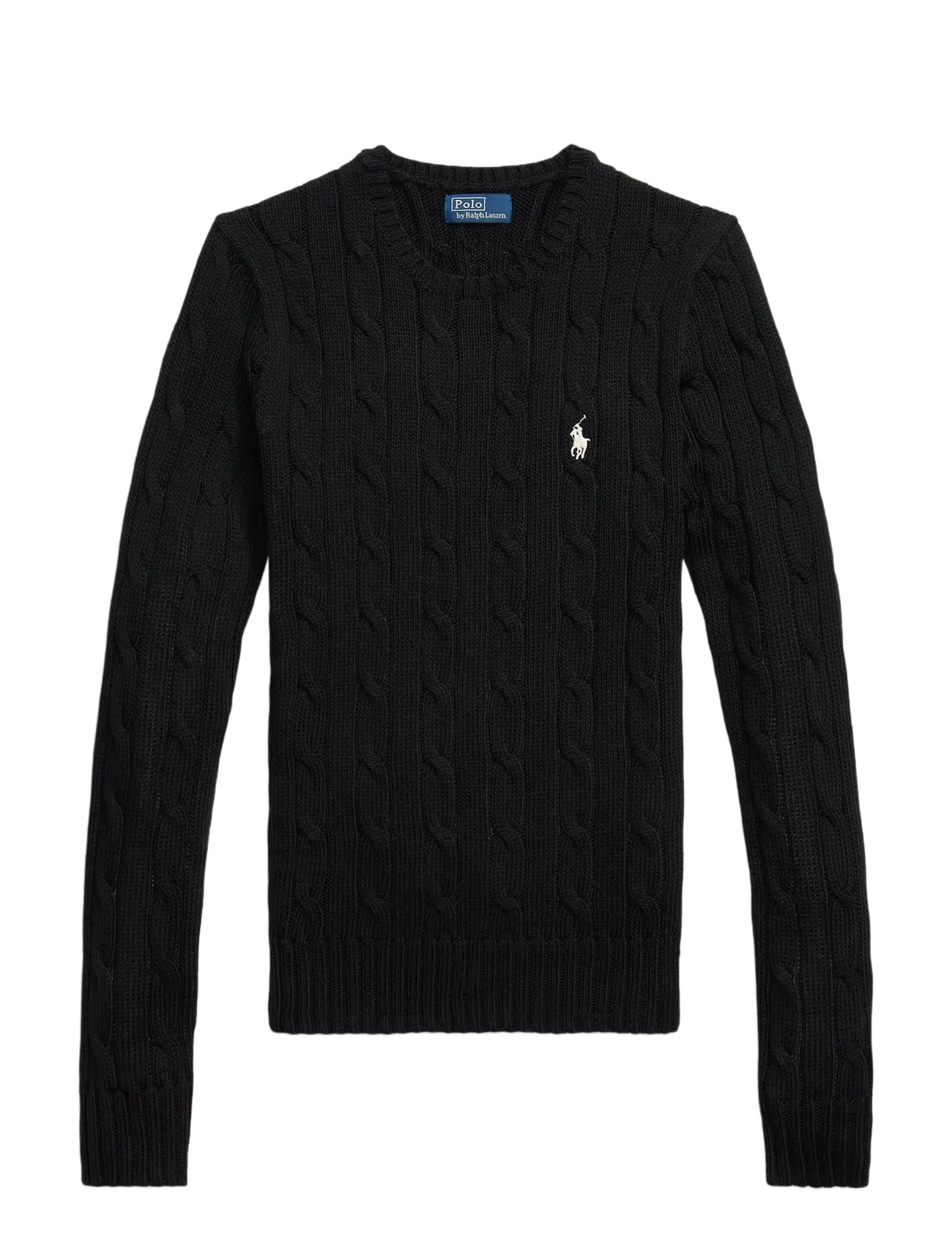 Polo Ralph Lauren Cable-Knit Cotton Crewneck Sweater - Pullover - POLO BLACK/WHITE / black