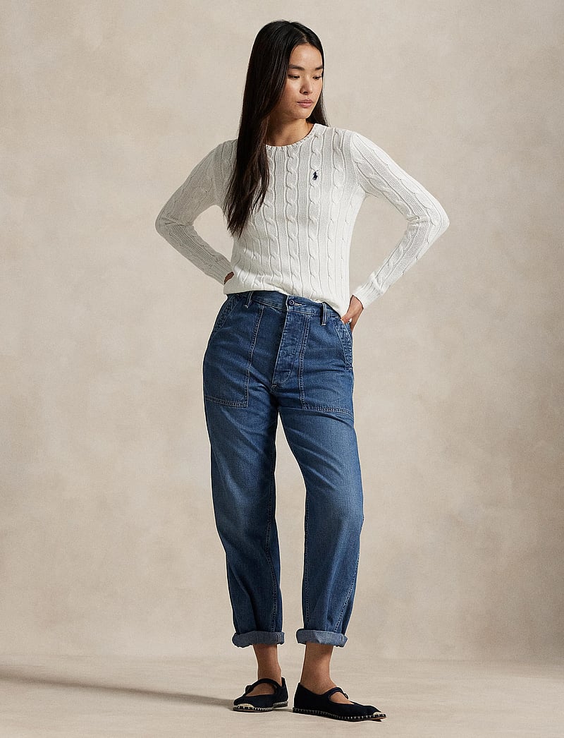 Polo Ralph Lauren - Cable-Knit Cotton Crewneck Sweater - trøjer - white - 0