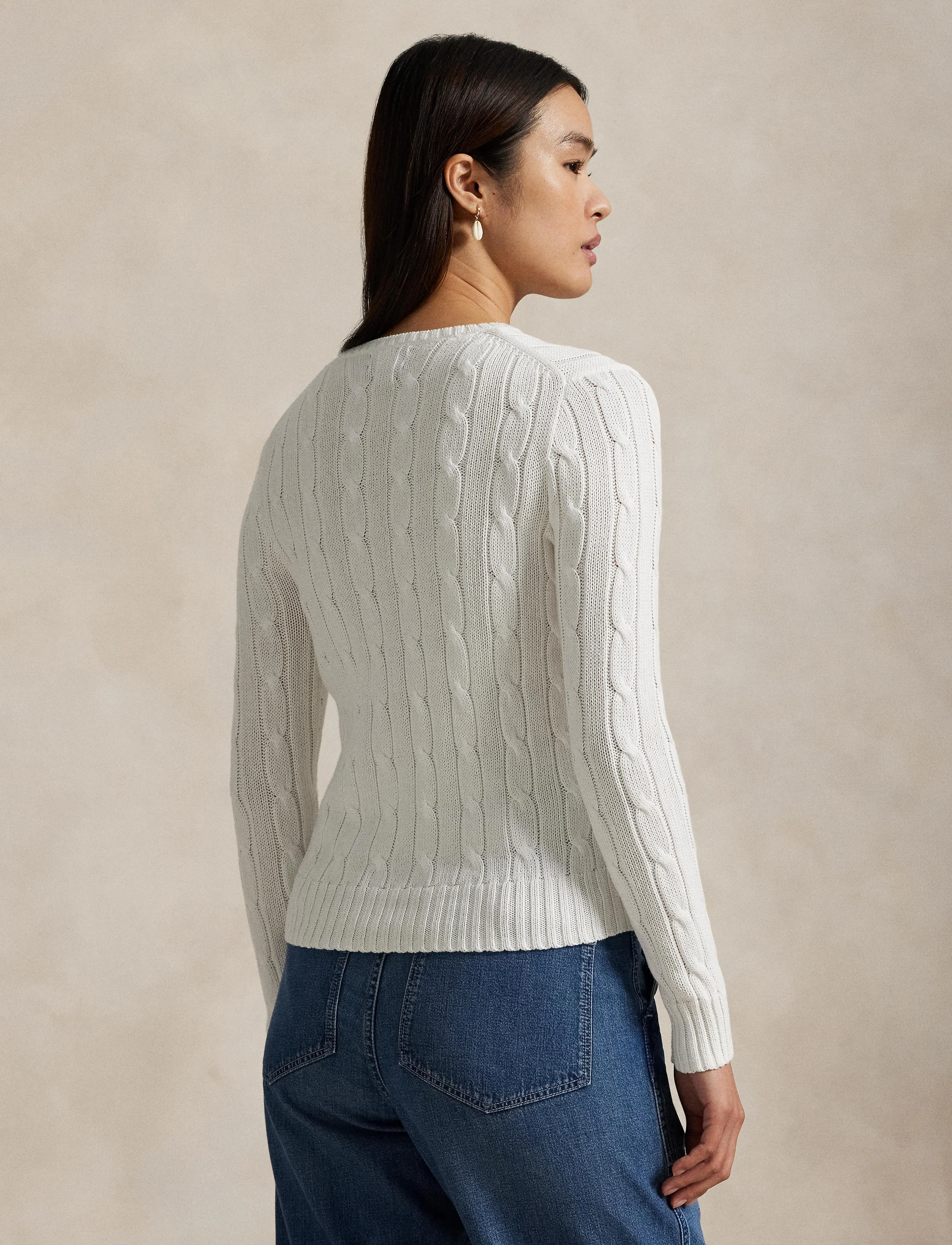 Polo Ralph Lauren - Cable-Knit Cotton Crewneck Sweater - pulls - white - 2