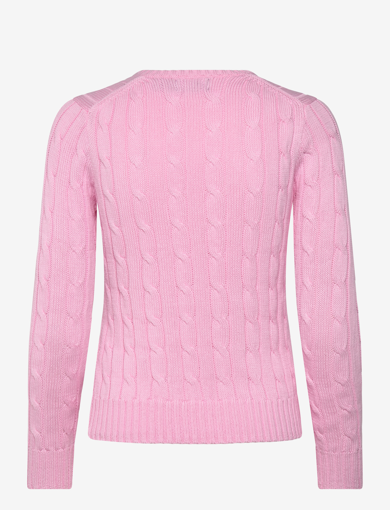 Polo Ralph Lauren - Cable-Knit Cotton V-Neck Sweater - sweaters - carmel pink - 1