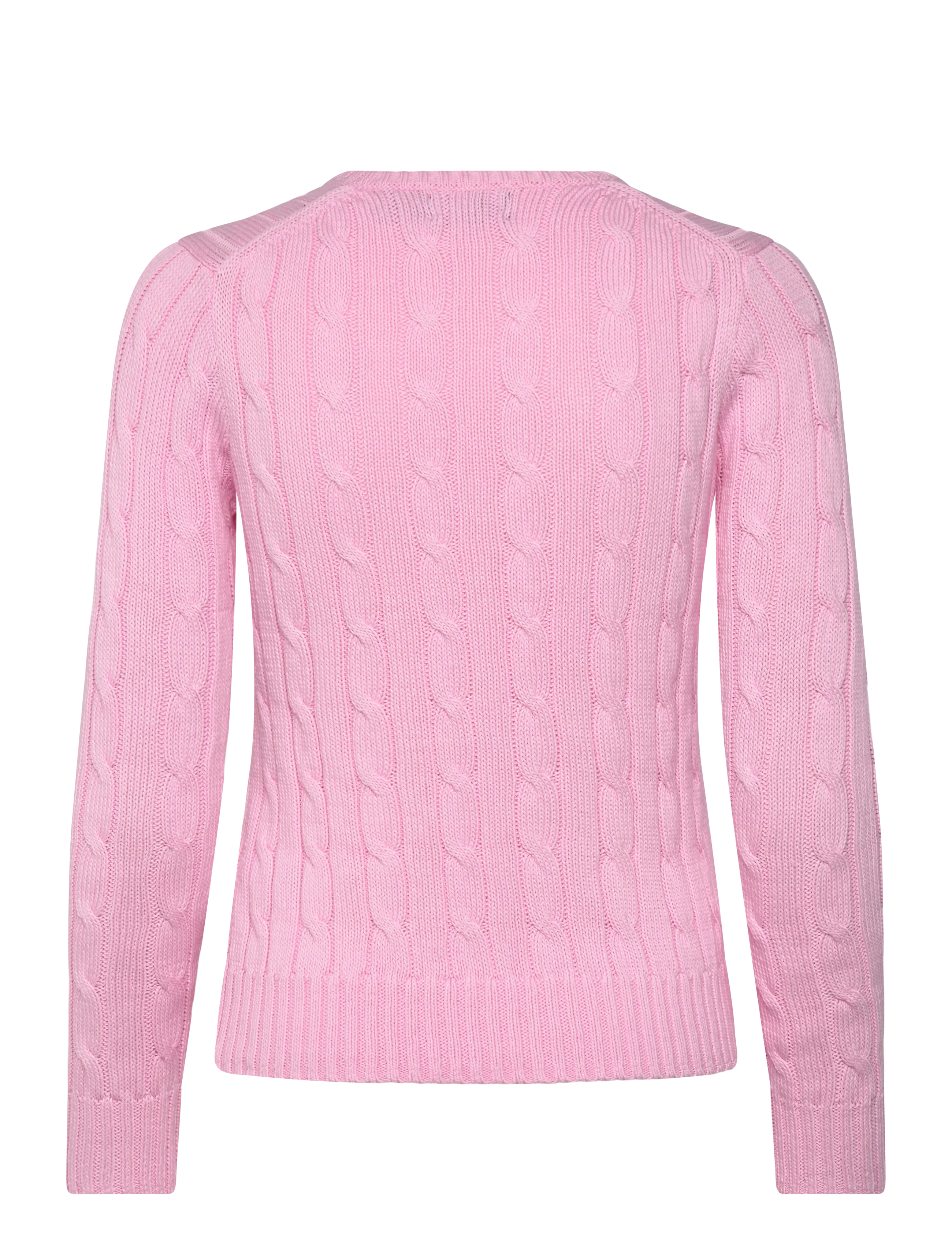 Polo Ralph Lauren - Cable-Knit Cotton V-Neck Sweater - trøjer - carmel pink - 2