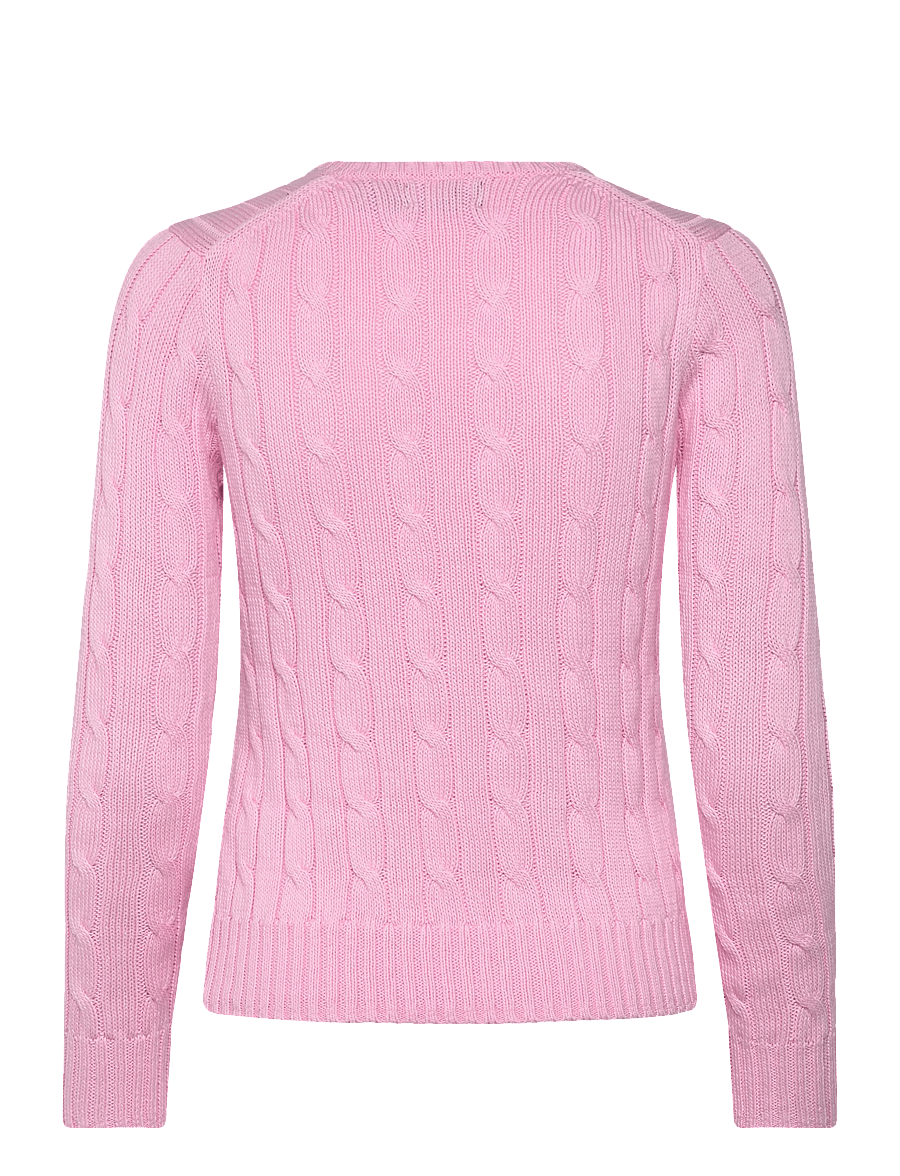 Polo Ralph Lauren - Cable-Knit Cotton V-Neck Sweater - trøjer - carmel pink - 2