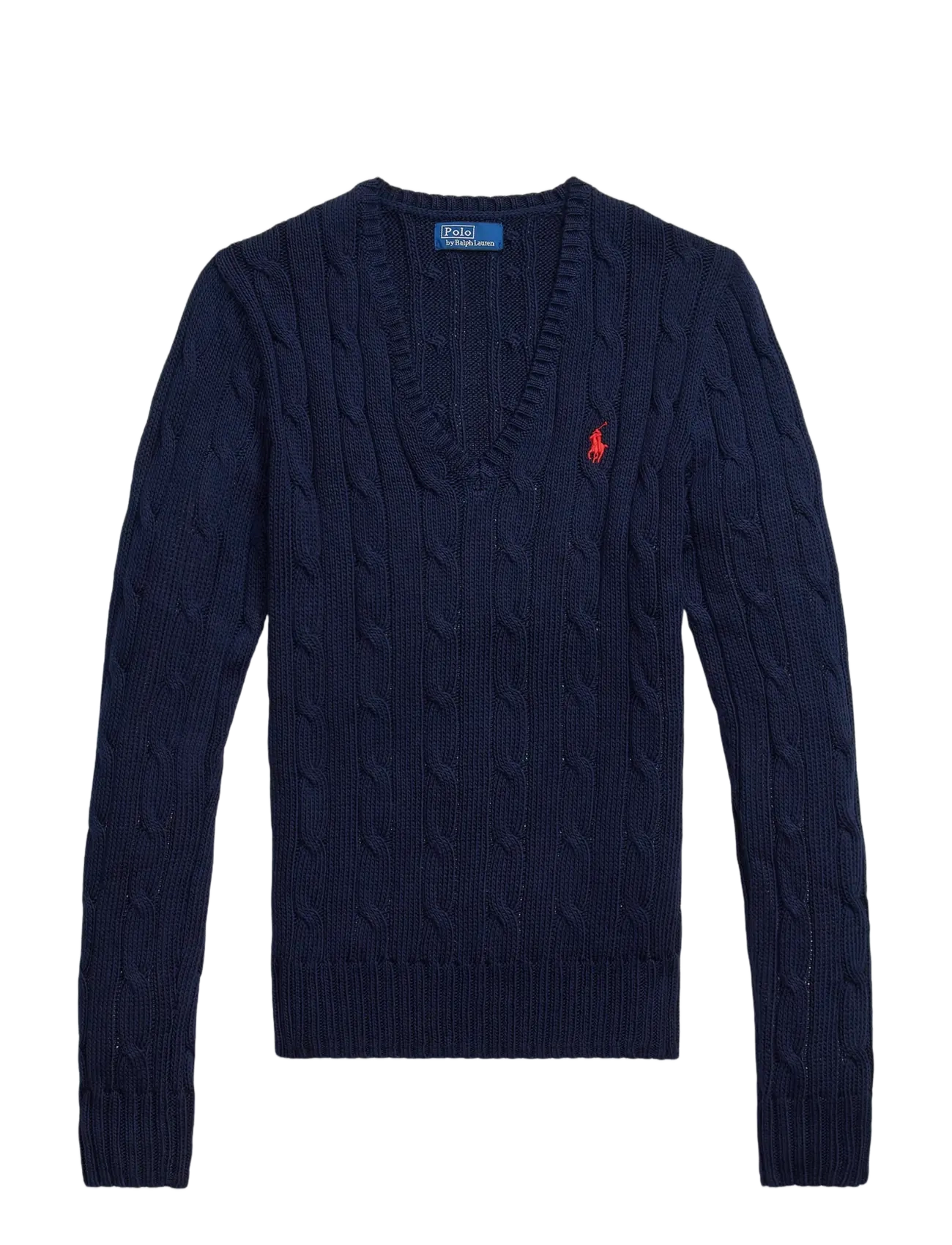 Polo Ralph Lauren Cable-Knit Cotton V-Neck Sweater - Pullover - HUNTER NAVY / navy