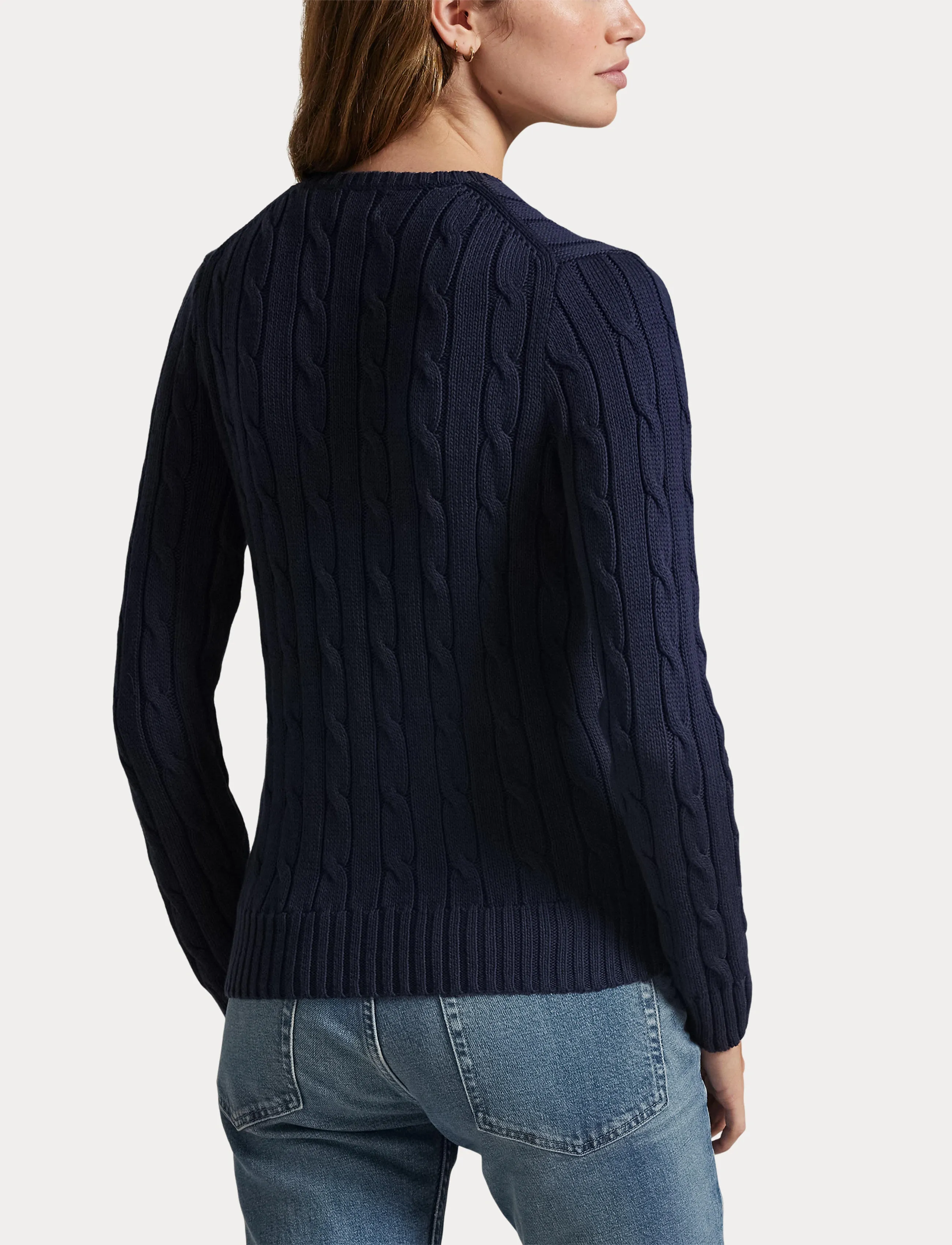 Polo Ralph Lauren Cable-Knit Cotton V-Neck Sweater stickade tröjor dam – bild 6