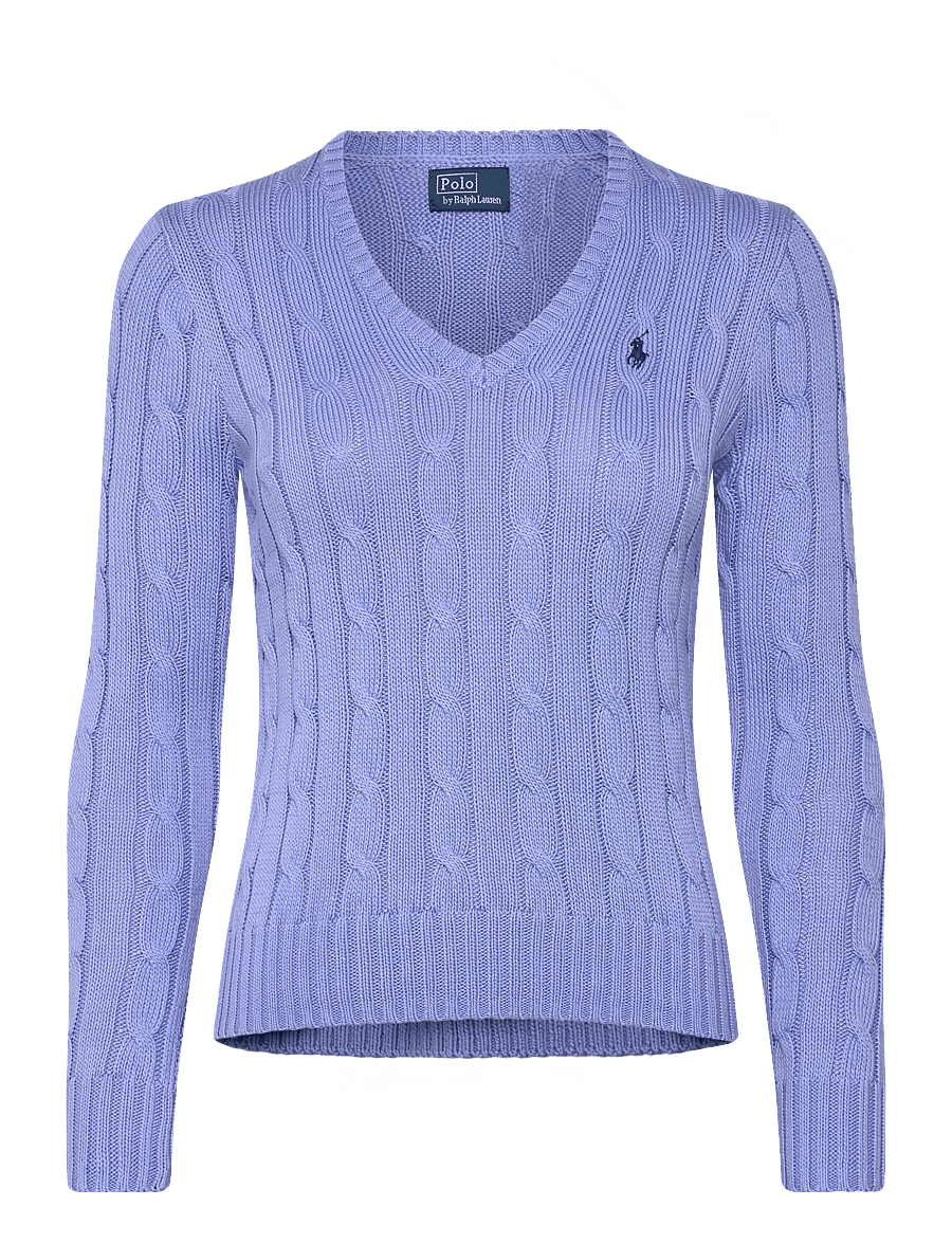 Polo Ralph Lauren - Cable-Knit Cotton V-Neck Sweater - trøjer - new litchfield bl - 0