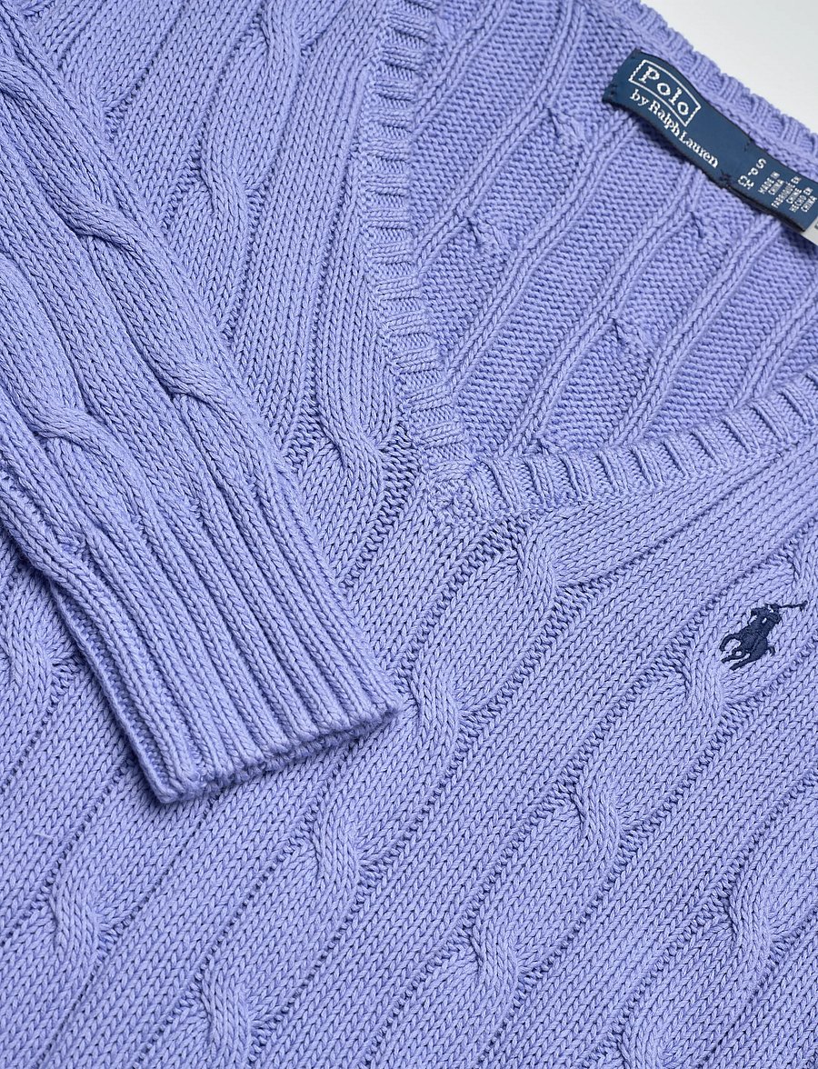 Polo Ralph Lauren - Cable-Knit Cotton V-Neck Sweater - trøjer - new litchfield bl - 2